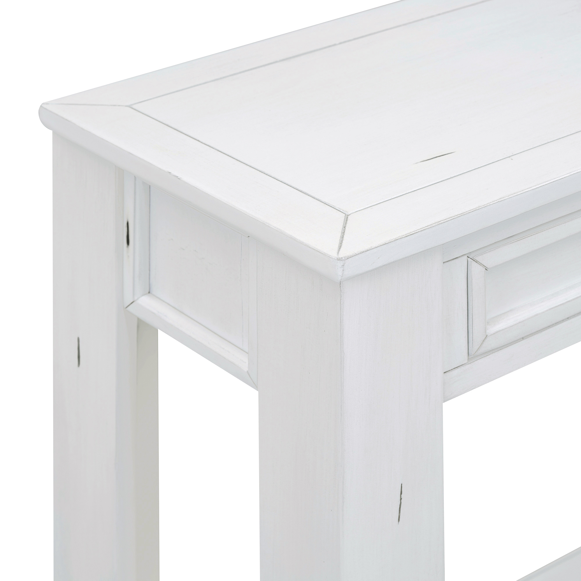 TREXM Console Table/Sofa Table with Storage Drawers and Bottom Shelf for Entryway Hallway(Antique White)