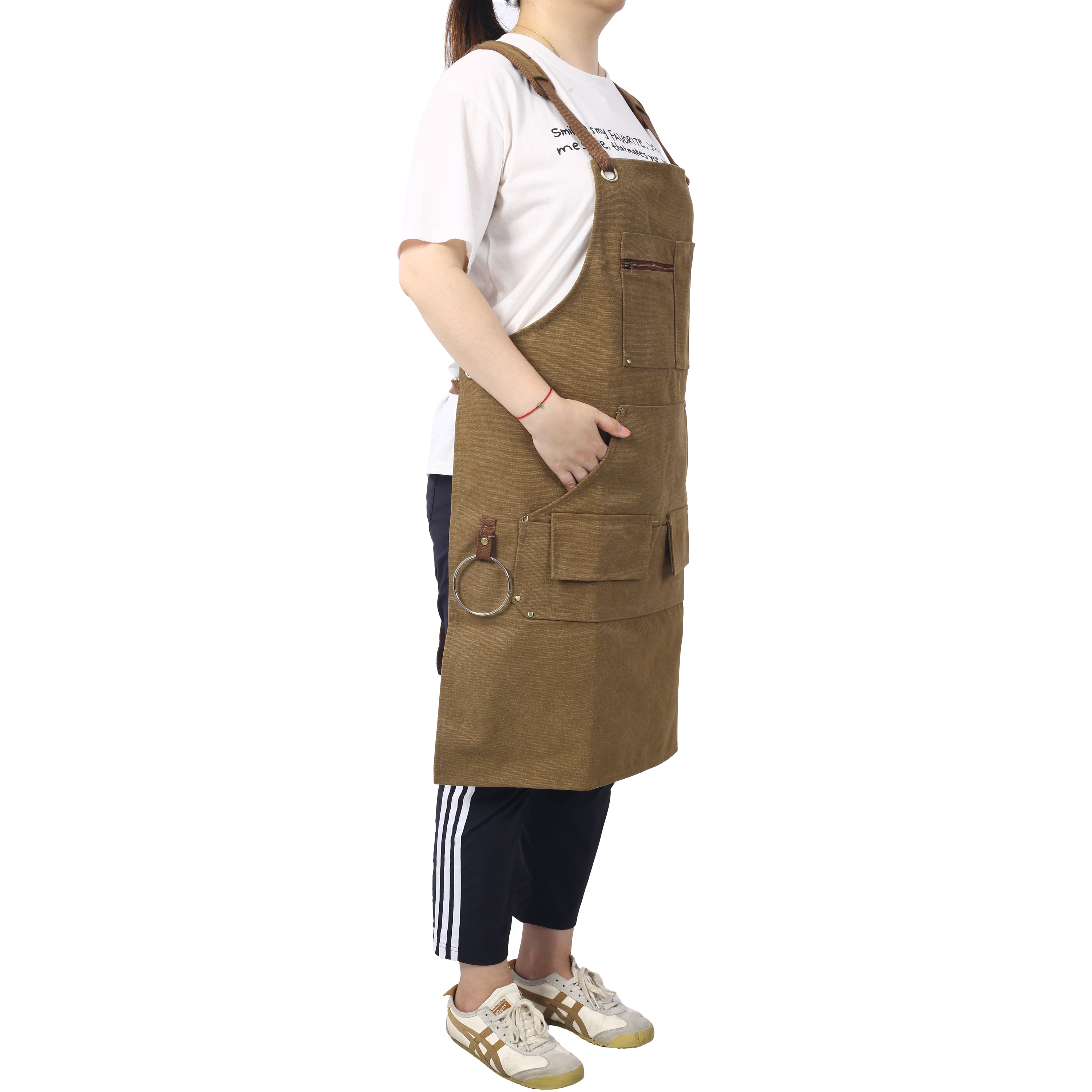 Long Heavy Duty  Canvas Tool Apron, Carpenter Aprons, Woodworking Aprons, Carpenters 16 Oz ,Fully Adjustable to Comfortably Fit Men and Women ,not waxed