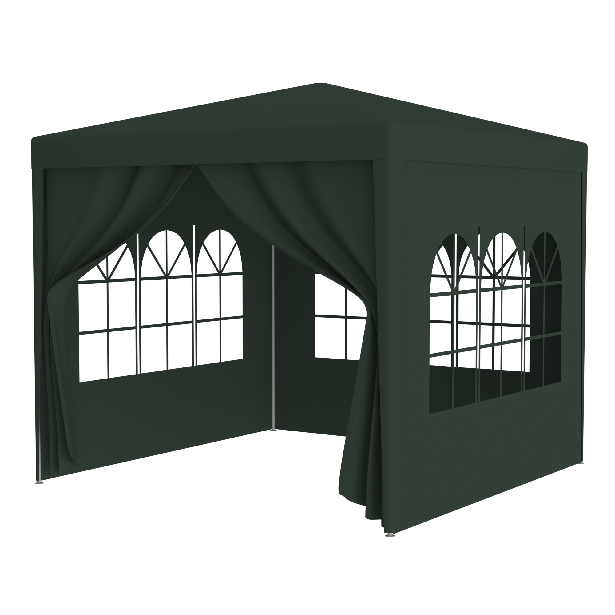 10'x10' Party Tent Outdoor Heavy Duty Gazebo Wedding Canopy + 4 Removable Walls ,Green