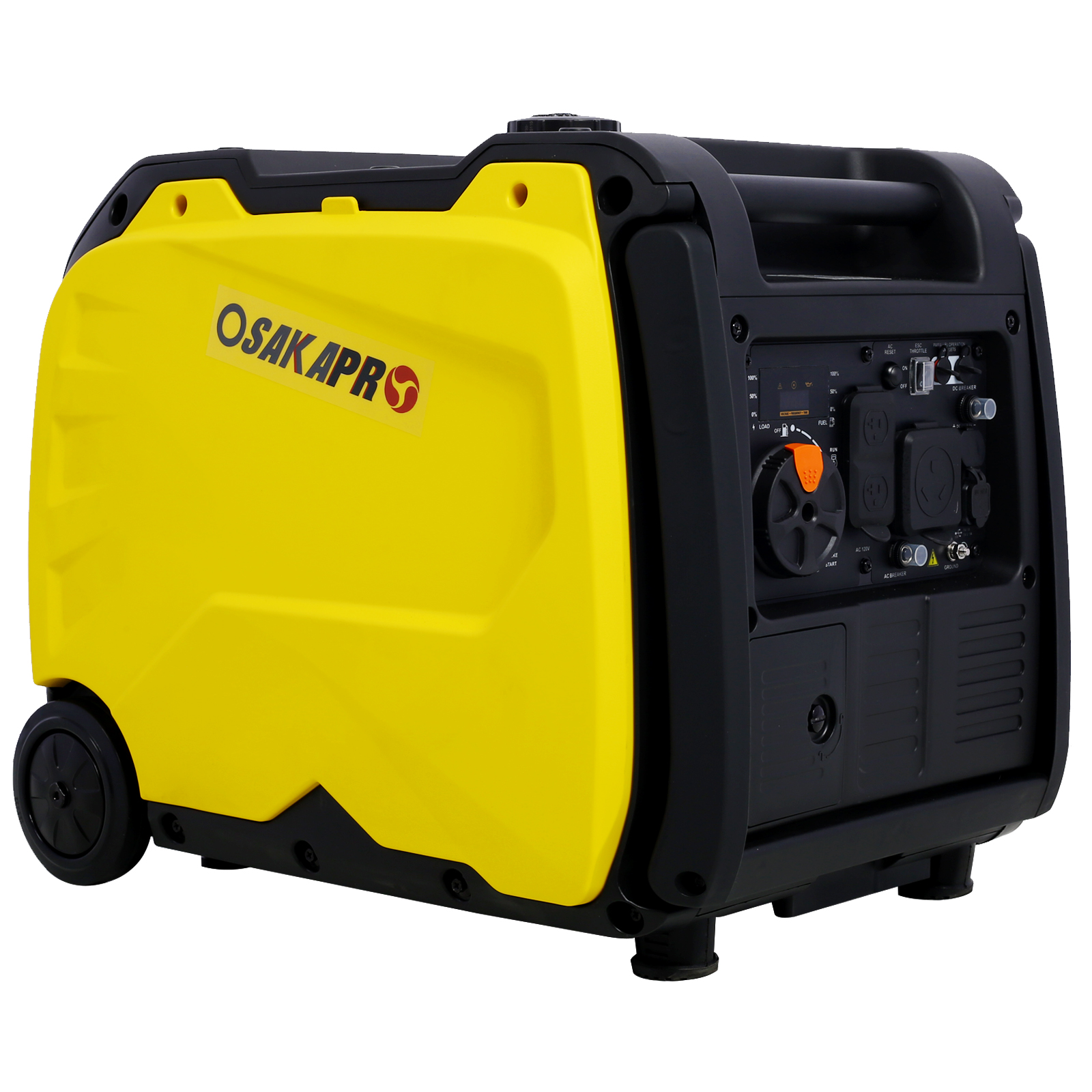 Generator Super quiet Inverter 4500w generator portabel start listrik, pegangan lipat dengan roda, 212cc 4 stroke CARB EPA compliant