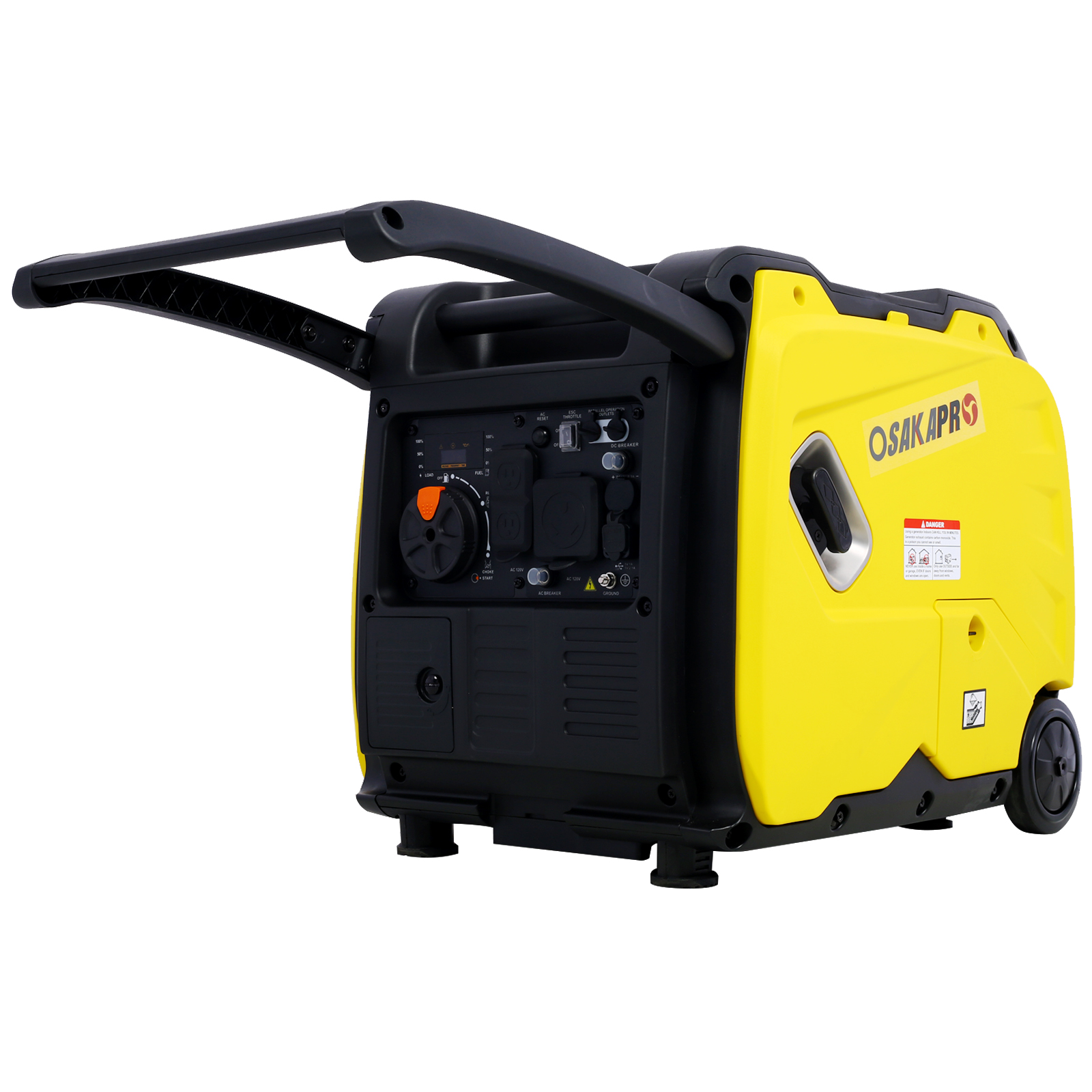 Generator Super quiet Inverter 4500w generator portabel start listrik, pegangan lipat dengan roda, 212cc 4 stroke CARB EPA compliant