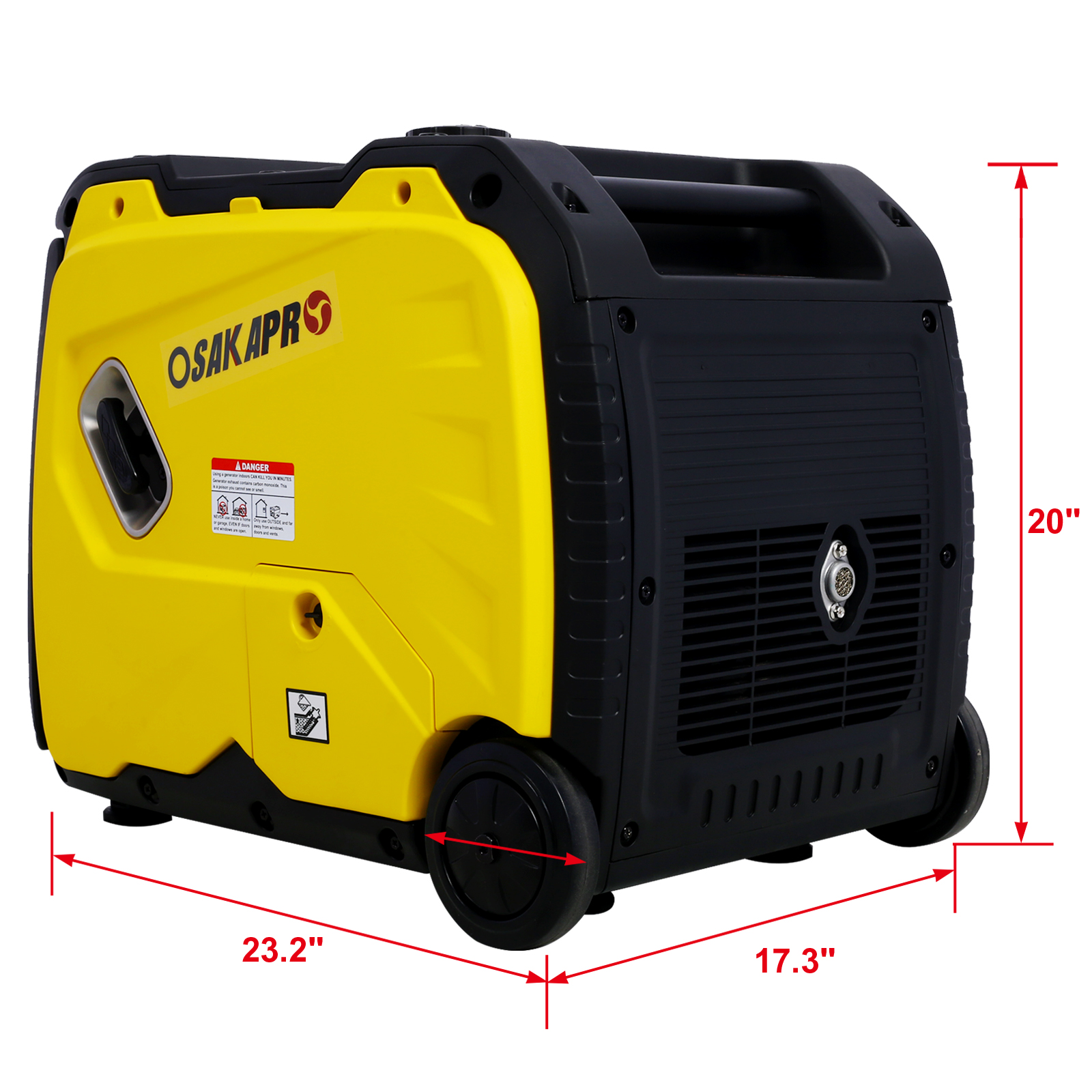 Generator Super quiet Inverter 4500w generator portabel start listrik, pegangan lipat dengan roda, 212cc 4 stroke CARB EPA compliant