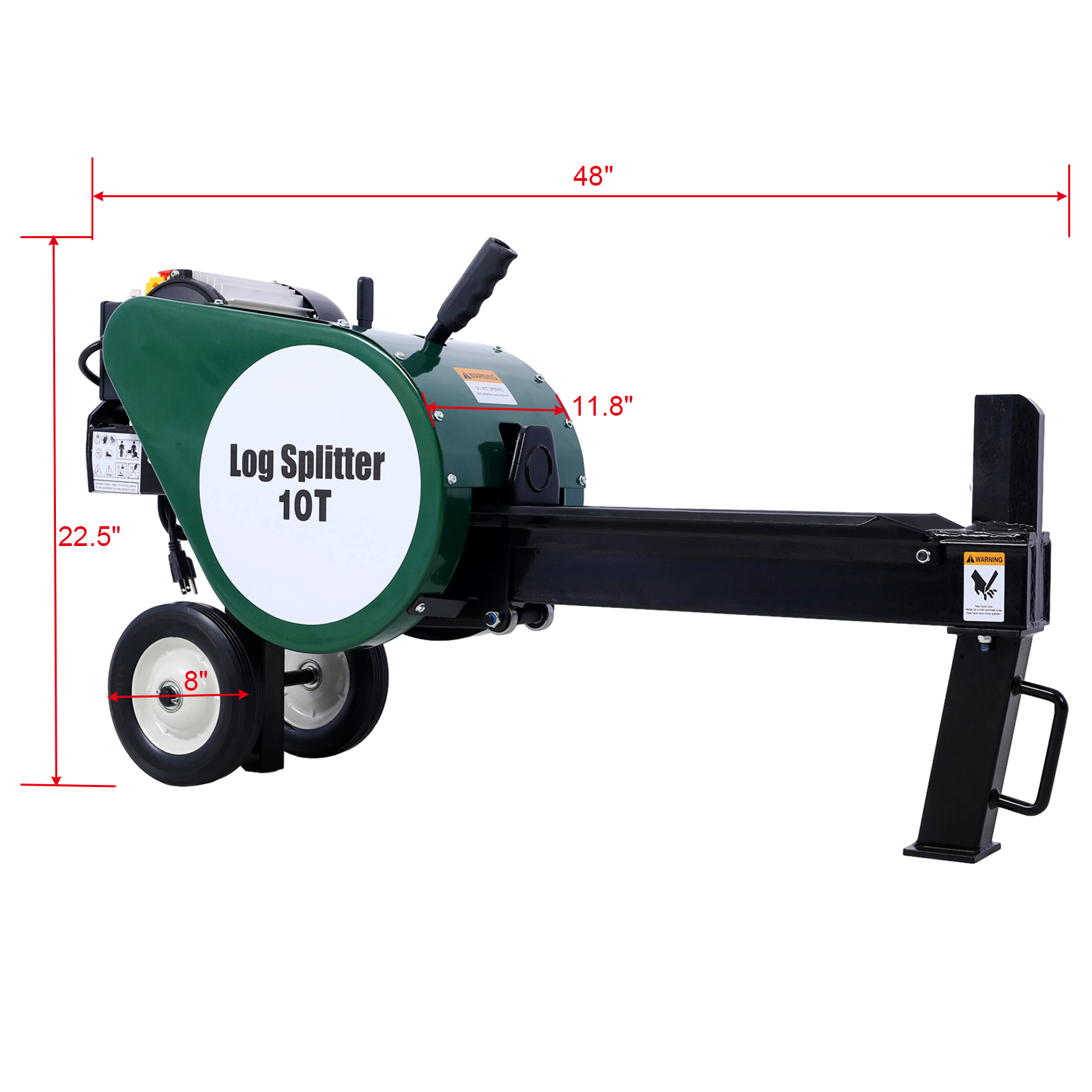 Double Flywheel Electric Log Splitter Log Splitter Electric Portable 10 Ton hotizontal 2HP 16A electric firewood splitting machine