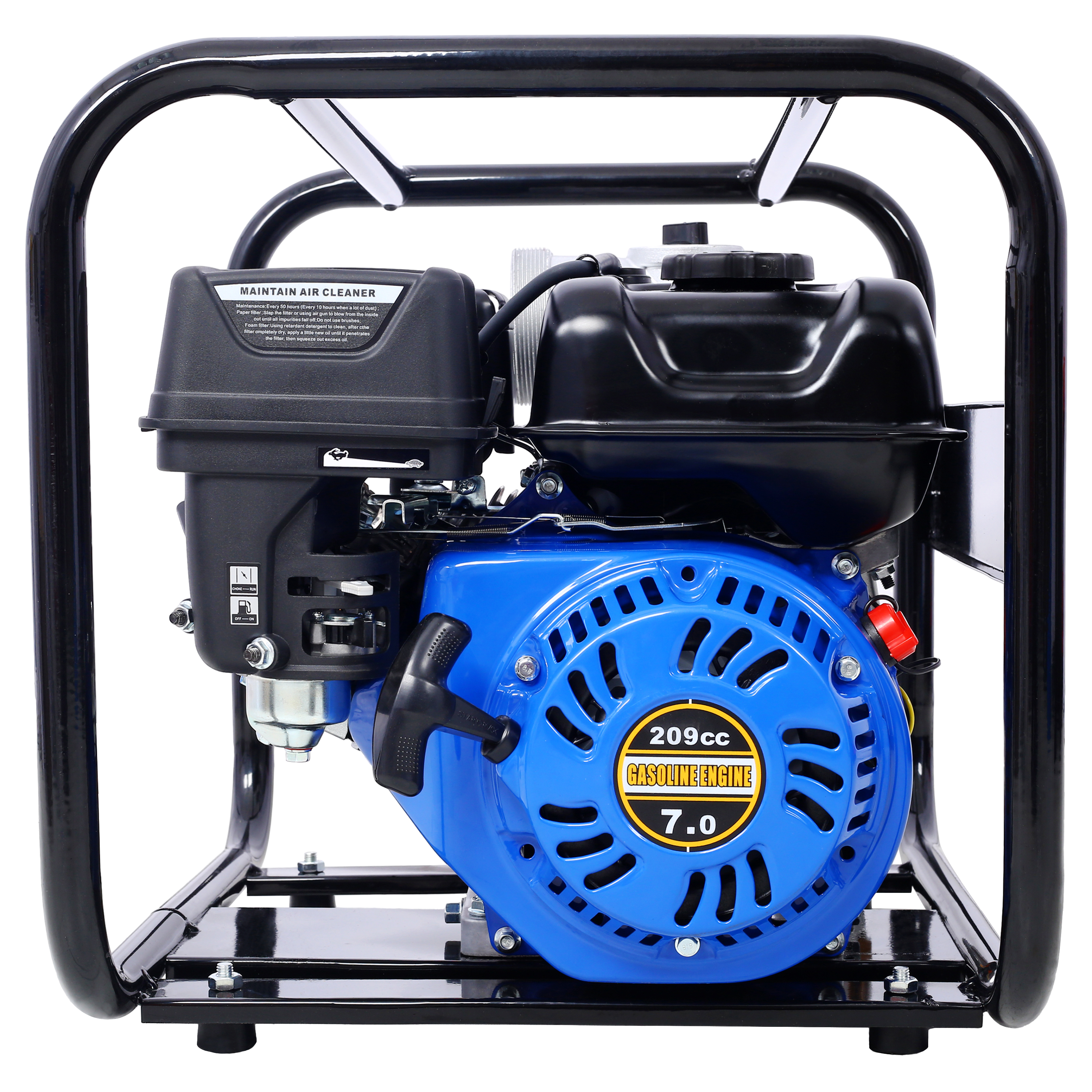 Semi Trash Pump 3 inch, 209cc 7HP 4 stroke OHV ENGINE, Gas Powered Full Trash Water Pump  50 ft Discharge Hose, 12 ft Suction Hose with Complete Fittings,EPA compliant