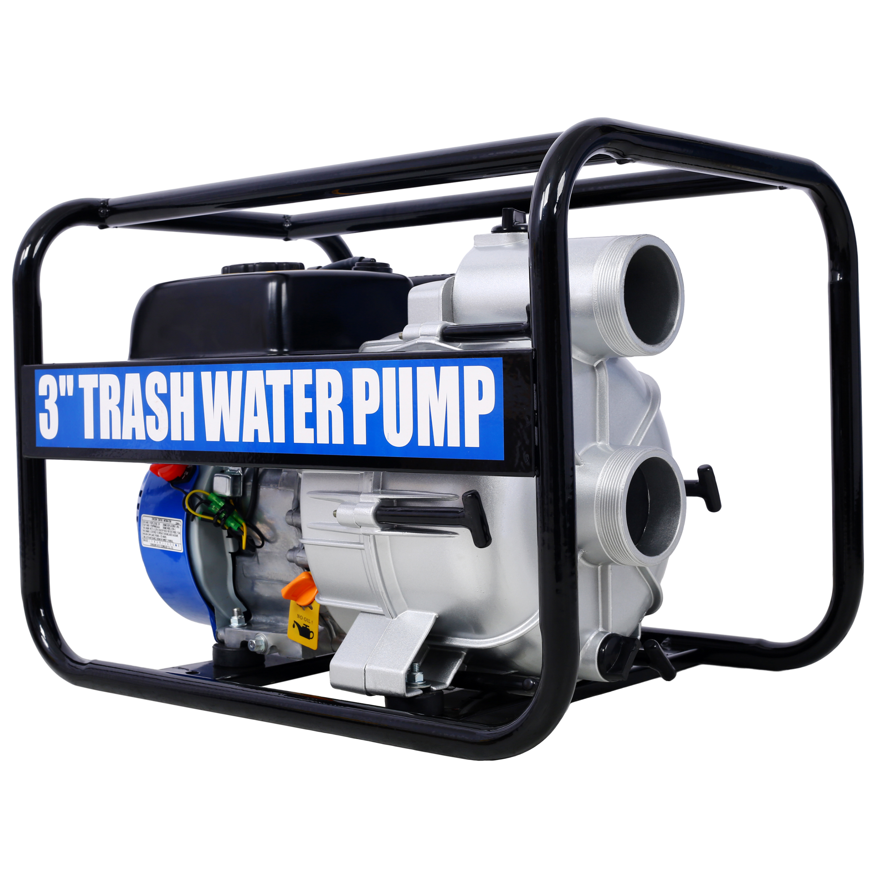 Trash Pump 3 inch, 209cc 7HP 4 stroke OHV ENGINE, Gas Powered Full Trash Water Pump 50 ft Discharge Hose, 12 ft Suction Hose with Complete Fittings,EPA compliant