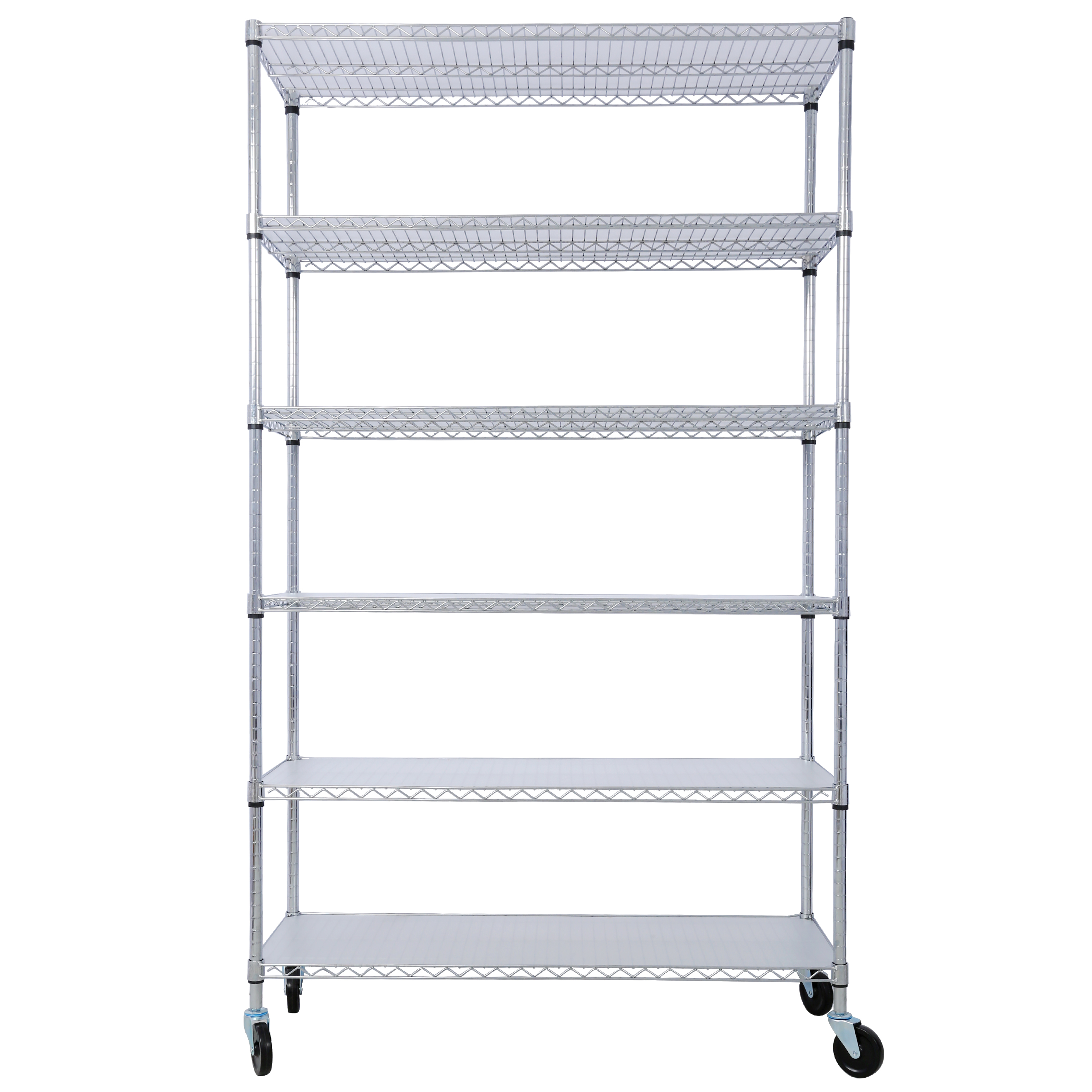 6 Tier 6000lbs Capacity NSF Metal Shelf Wire Shelving Unit, Heavy Duty Adjustable Storage Rack with Wheels & Shelf Liners for Commercial Grade Utility Steel Storage Rack, chrome- 84"H x 48"L x 20"D