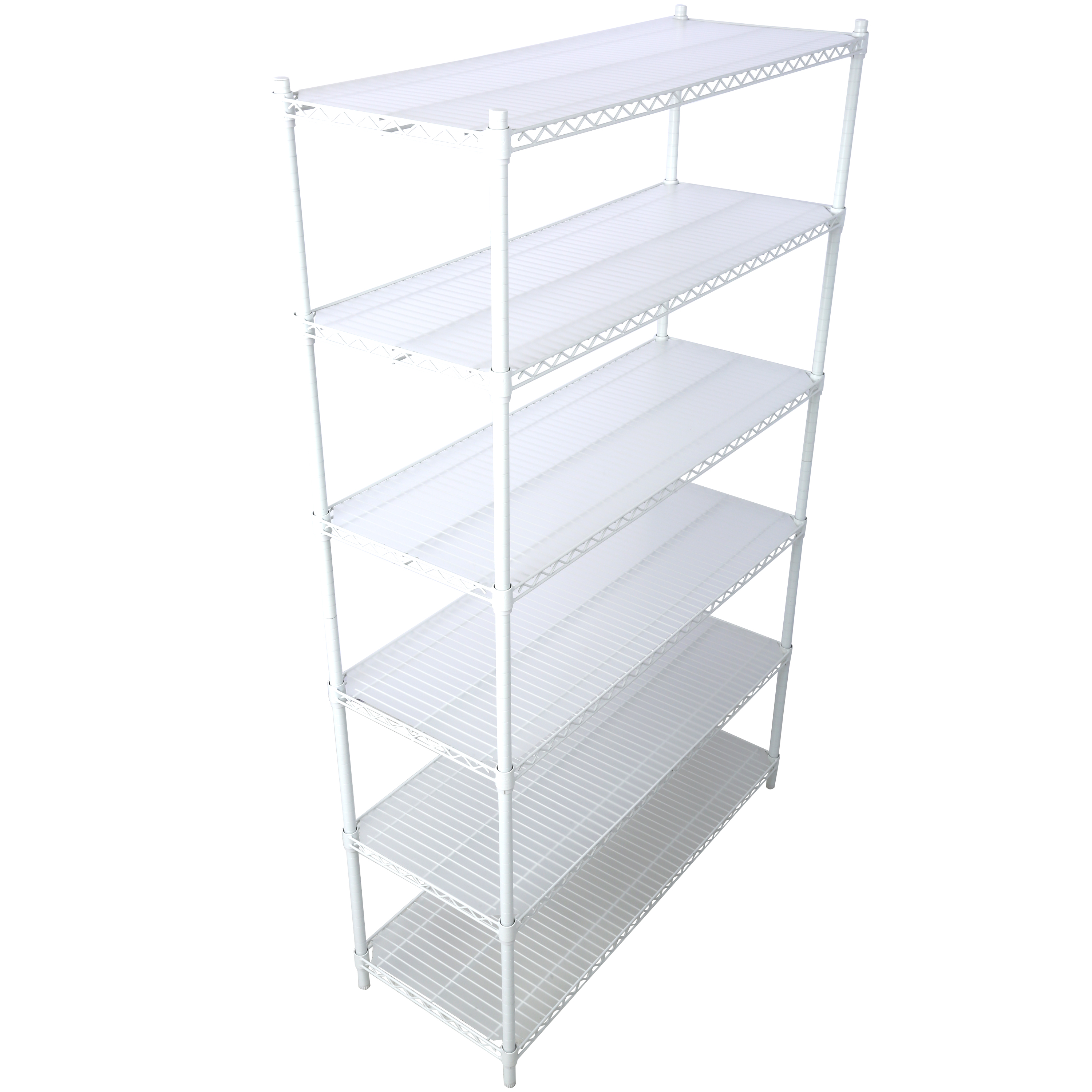 6 Tier 6000lbs Capacity NSF Metal Shelf Wire Shelving Unit, Heavy Duty Adjustable Storage Rack with Wheels & Shelf Liners for Commercial Grade Utility Steel Storage Rack, white - 84"H x 48"L x 20"D