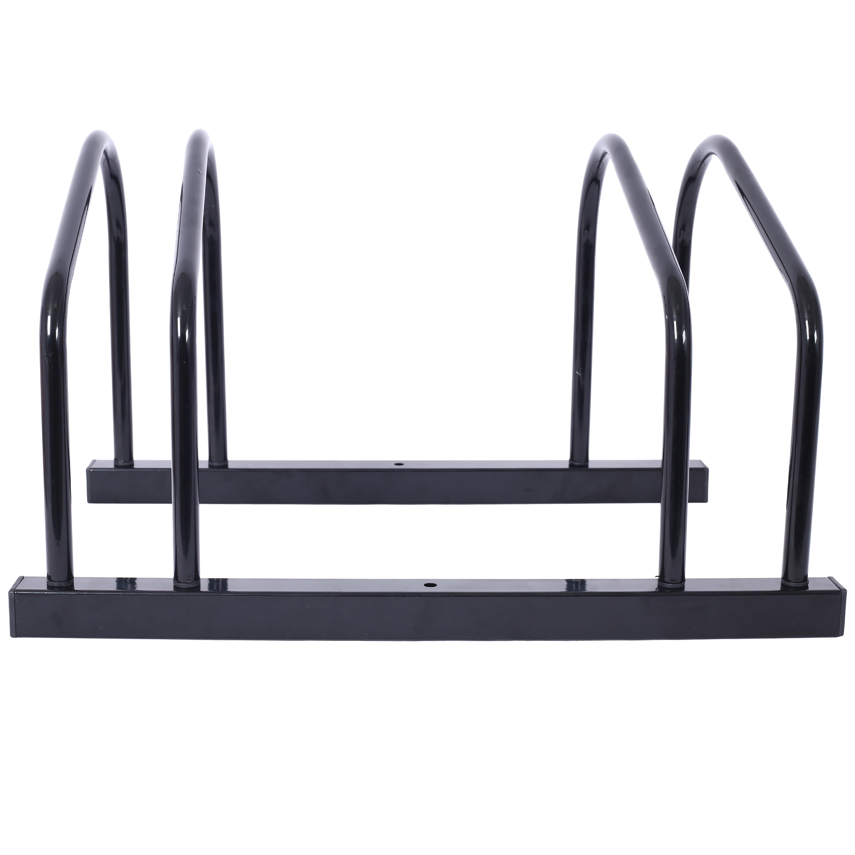 2 Bikes Floor Bike Stand, Bike Parking Rack Garage Bike Storage Stand Indoor/Outdoor 22-28" Wheel Stand, Max. Tire Width 2.15",black painted