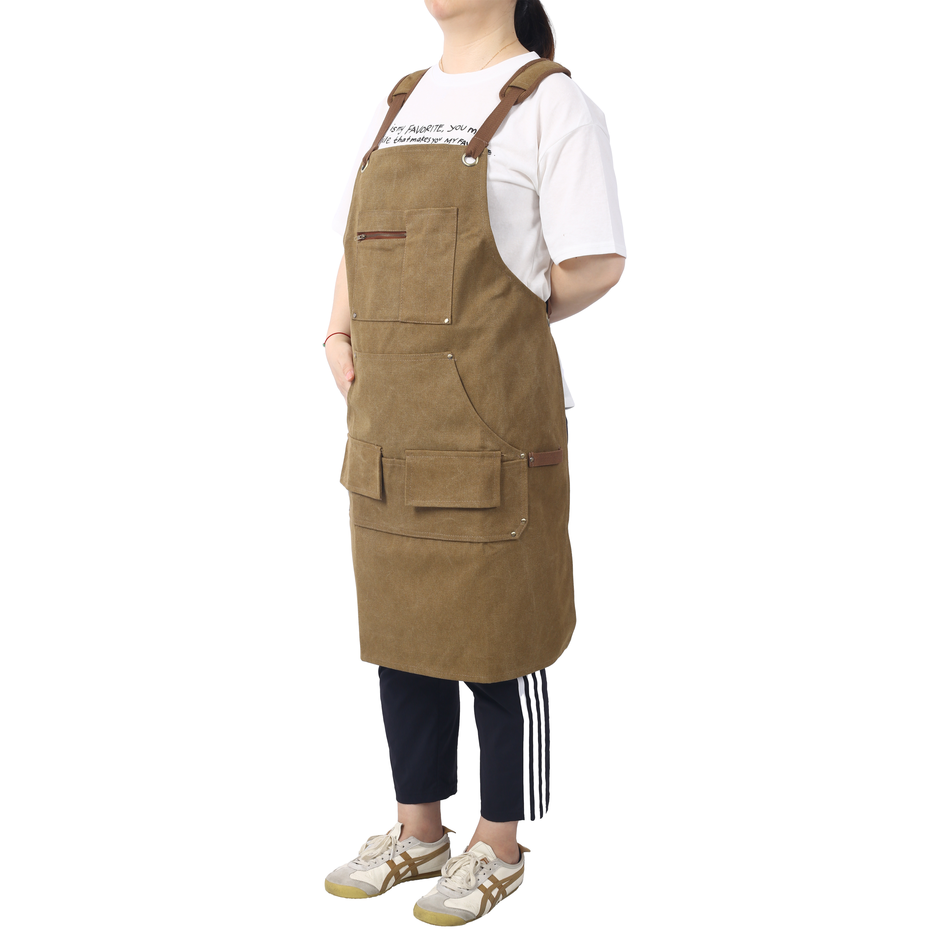 Long Heavy Duty  Canvas Tool Apron, Carpenter Aprons, Woodworking Aprons, Carpenters 16 Oz ,Fully Adjustable to Comfortably Fit Men and Women ,not waxed