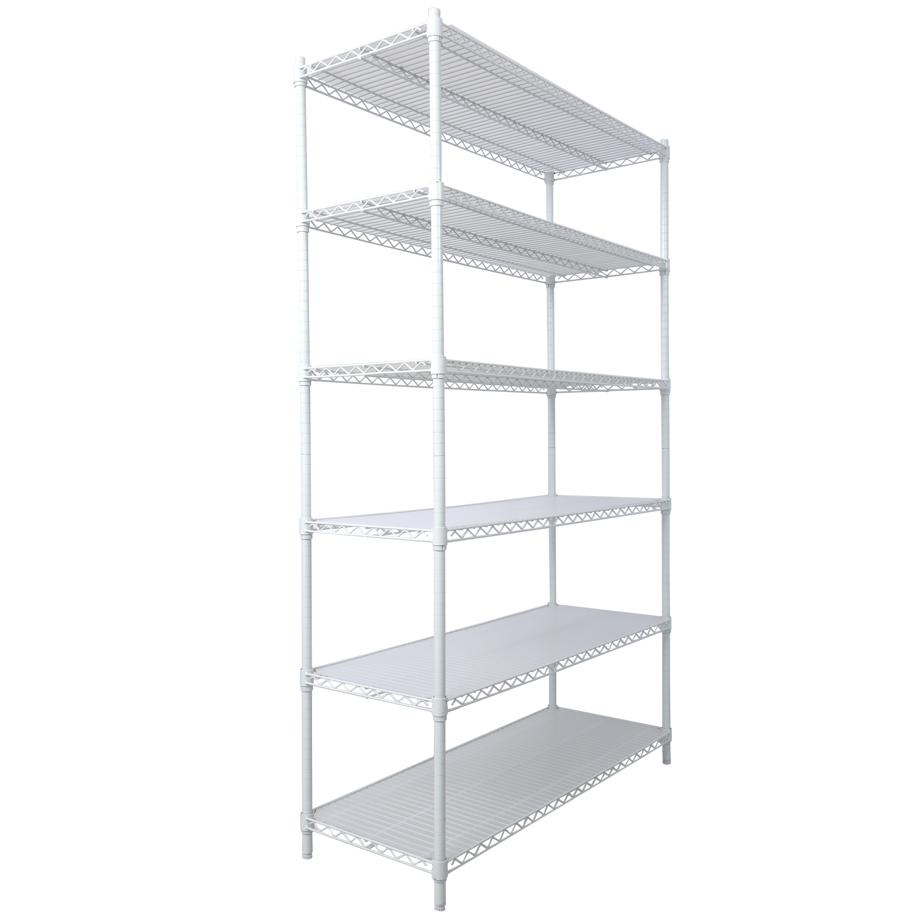 6 Tier 6000lbs Capacity NSF Metal Shelf Wire Shelving Unit, Heavy Duty Adjustable Storage Rack with Wheels & Shelf Liners for Commercial Grade Utility Steel Storage Rack, white - 84"H x 48"L x 20"D