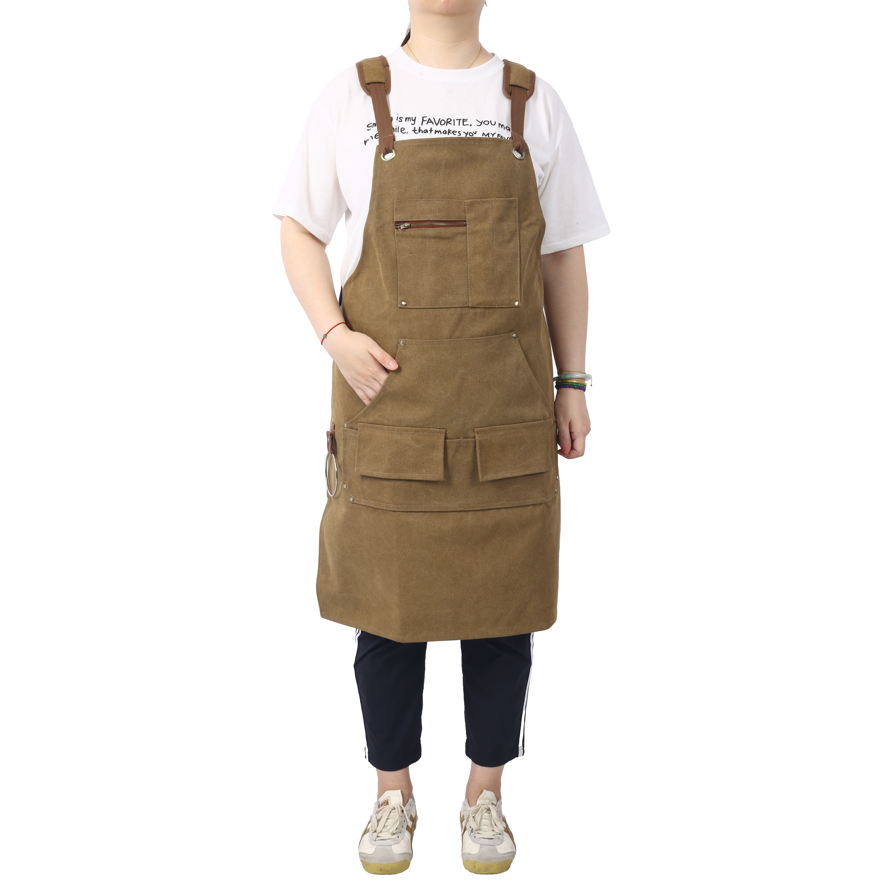 Long Heavy Duty  Canvas Tool Apron, Carpenter Aprons, Woodworking Aprons, Carpenters 16 Oz ,Fully Adjustable to Comfortably Fit Men and Women ,not waxed