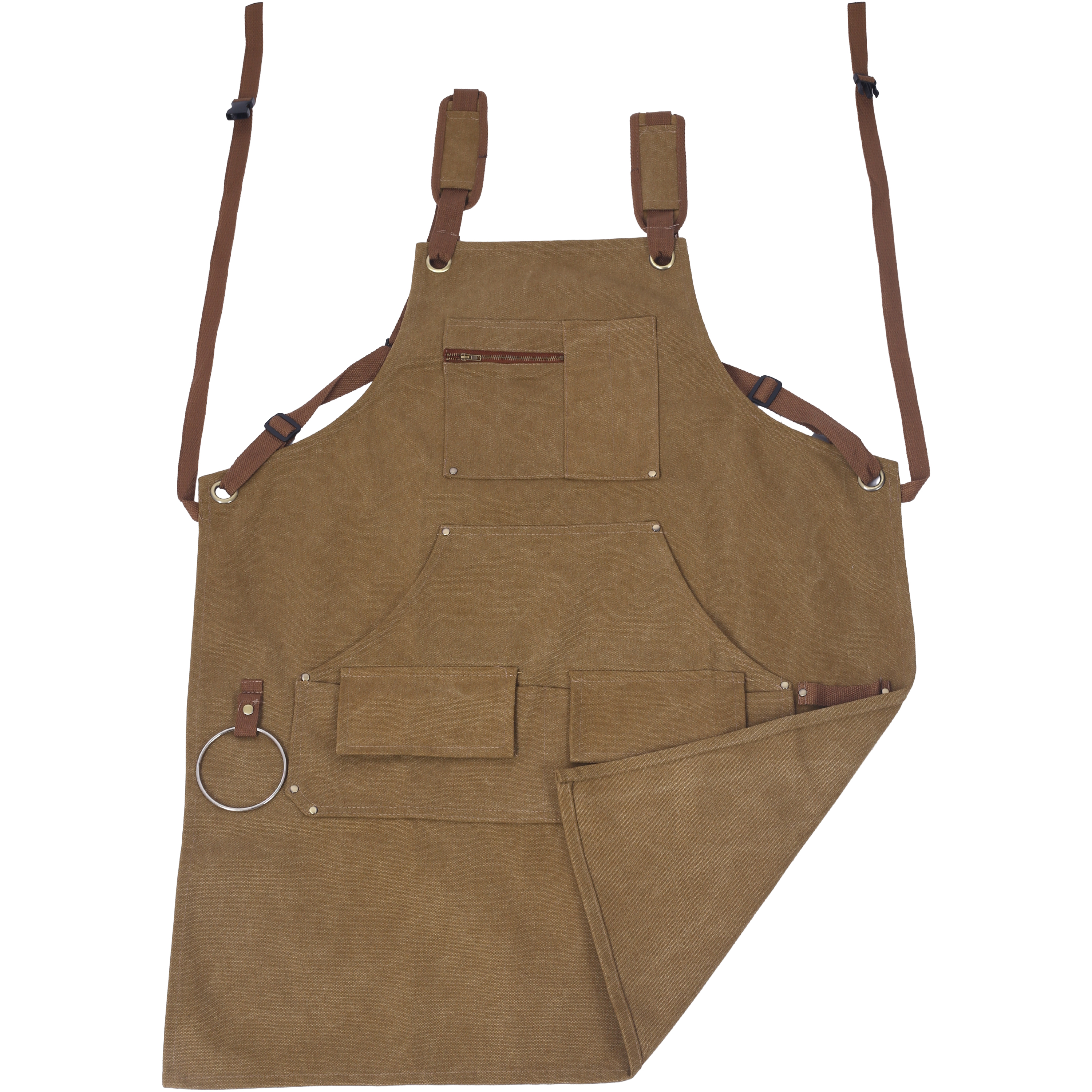 Long Heavy Duty  Canvas Tool Apron, Carpenter Aprons, Woodworking Aprons, Carpenters 16 Oz ,Fully Adjustable to Comfortably Fit Men and Women ,not waxed