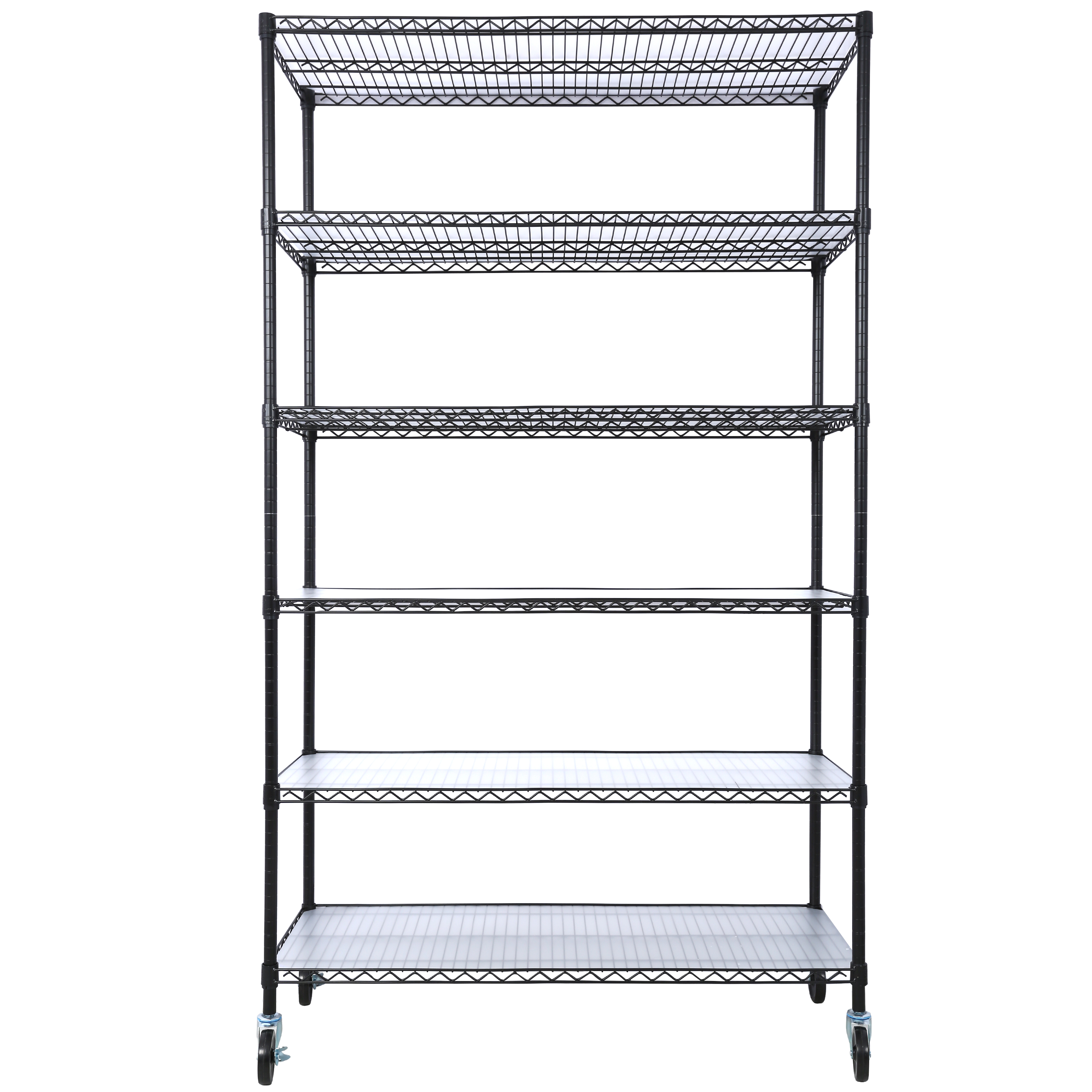 6 Tier 6000lbs Capacity NSF Metal Shelf Wire Shelving Unit, Heavy Duty Adjustable Storage Rack with Wheels & Shelf Liners for Commercial Grade Utility Steel Storage Rack, Black - 84"H x 48"L x 20"D