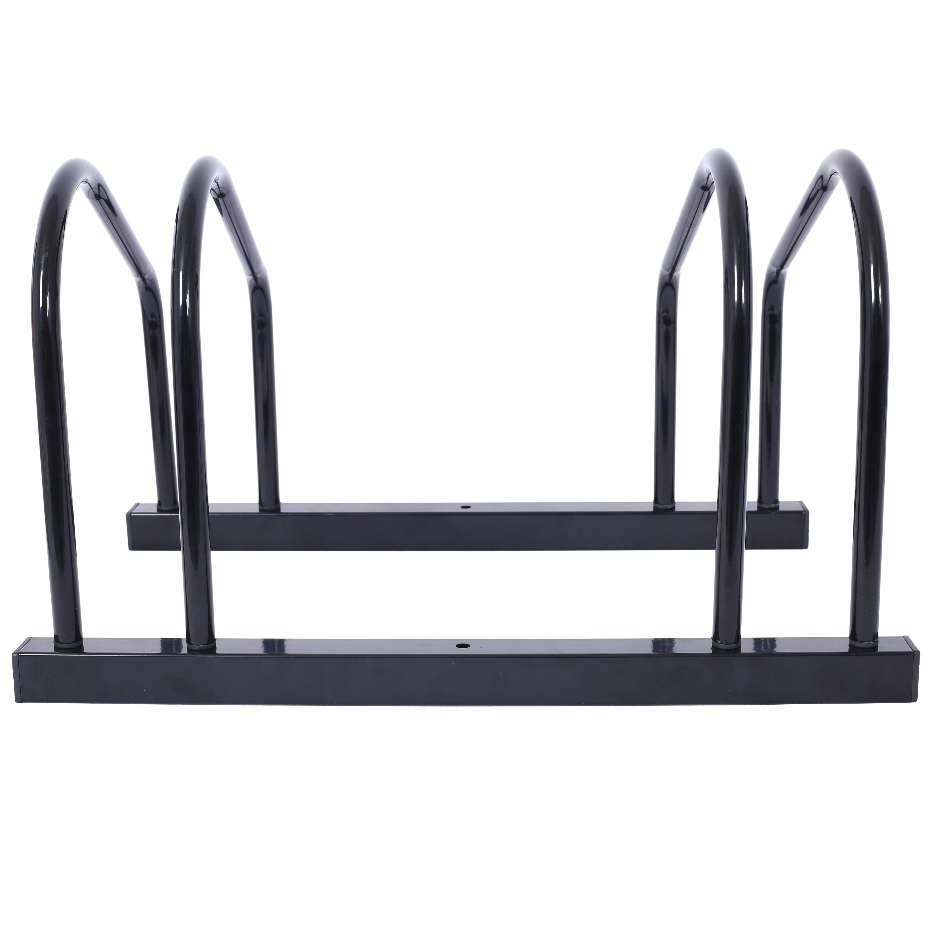 2 Bikes Floor Bike Stand, Bike Parking Rack Garage Bike Storage Stand Indoor/Outdoor 22-28" Wheel Stand, Max. Tire Width 2.15",black painted