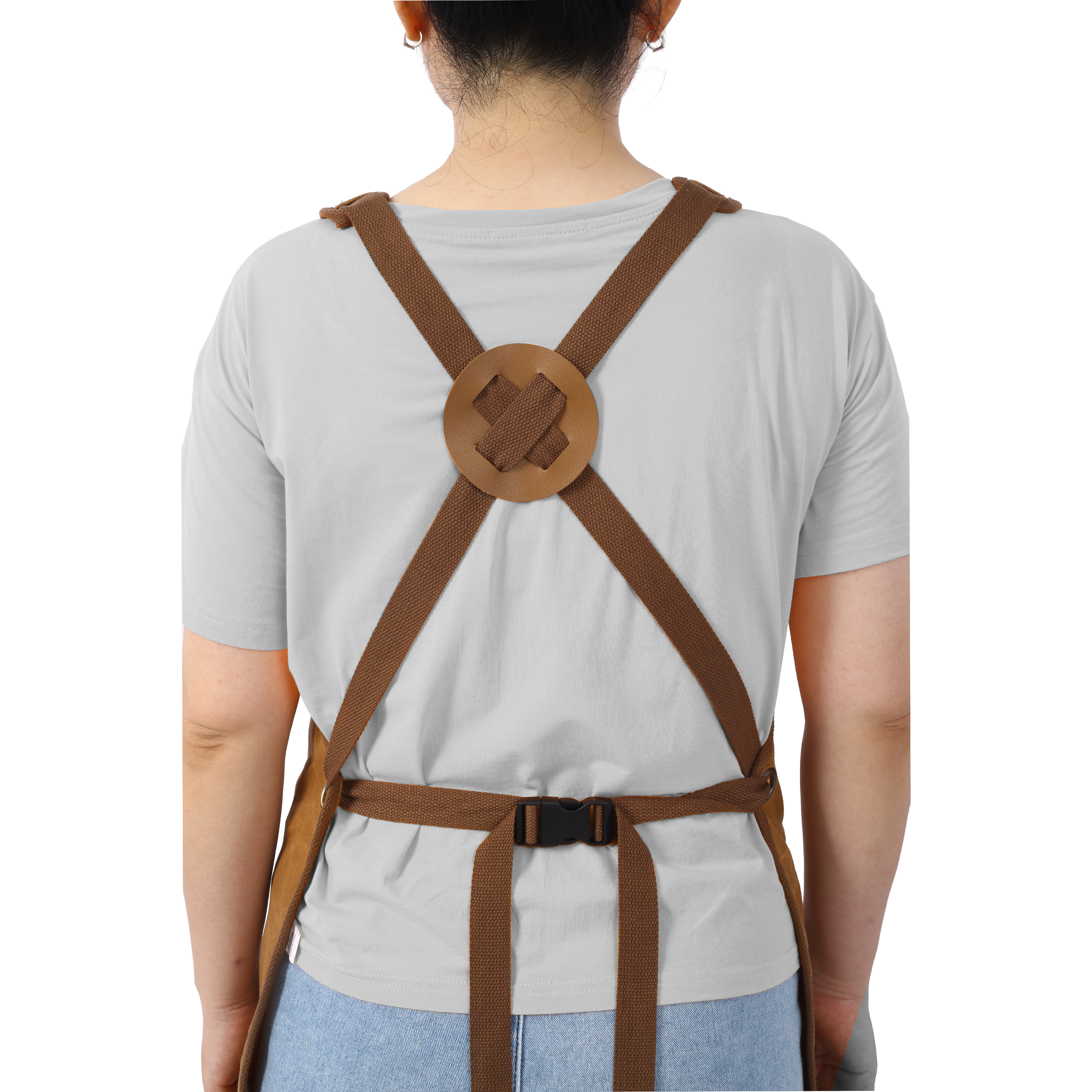 Long Heavy Duty Waxed Canvas Tool Apron, Carpenter Aprons, Woodworking Aprons, Carpenters Water-Resistant 18 Oz ,Fully Adjustable to Comfortably Fit Men and Women