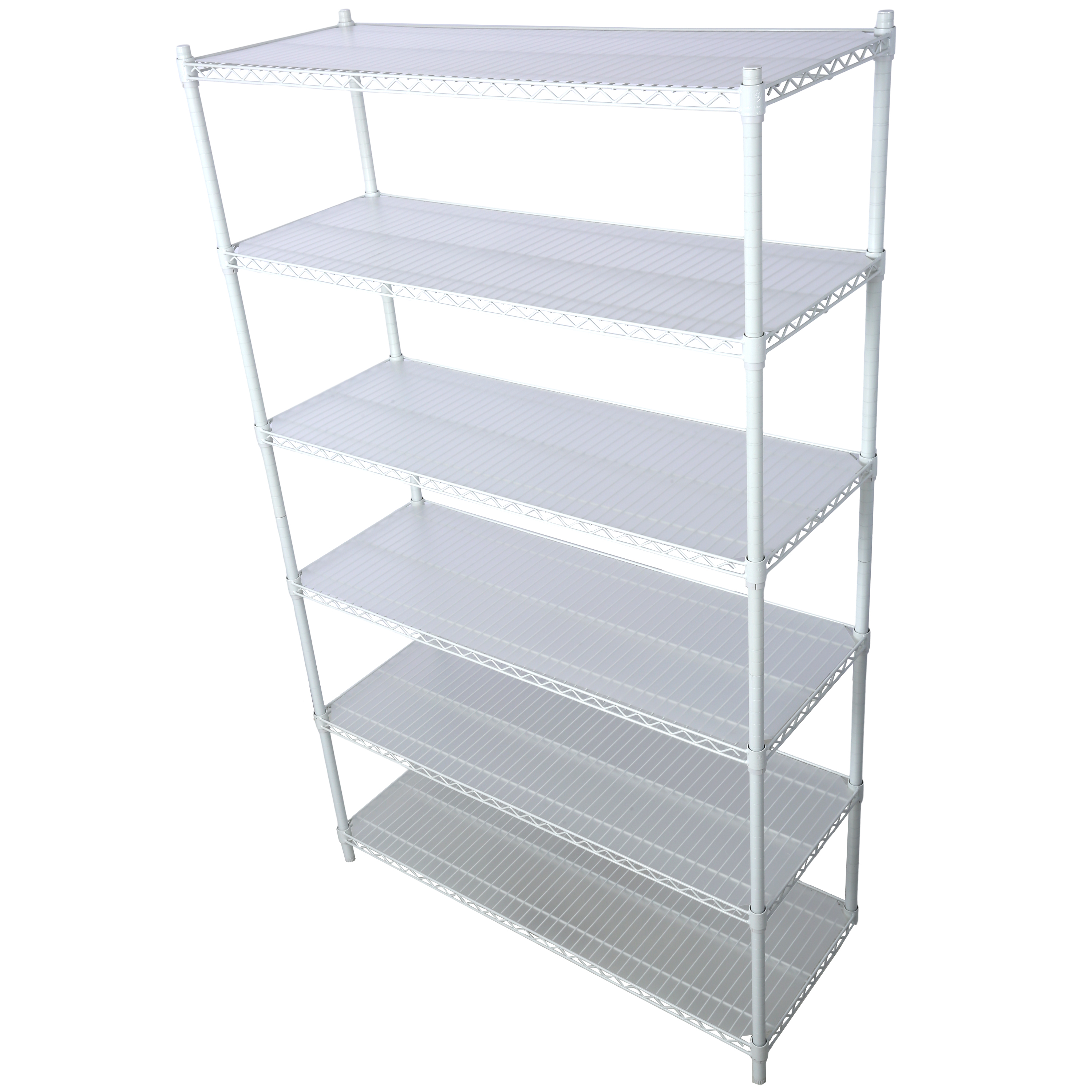 6 Tier 6000lbs Capacity NSF Metal Shelf Wire Shelving Unit, Heavy Duty Adjustable Storage Rack with Wheels & Shelf Liners for Commercial Grade Utility Steel Storage Rack, white - 84"H x 48"L x 20"D