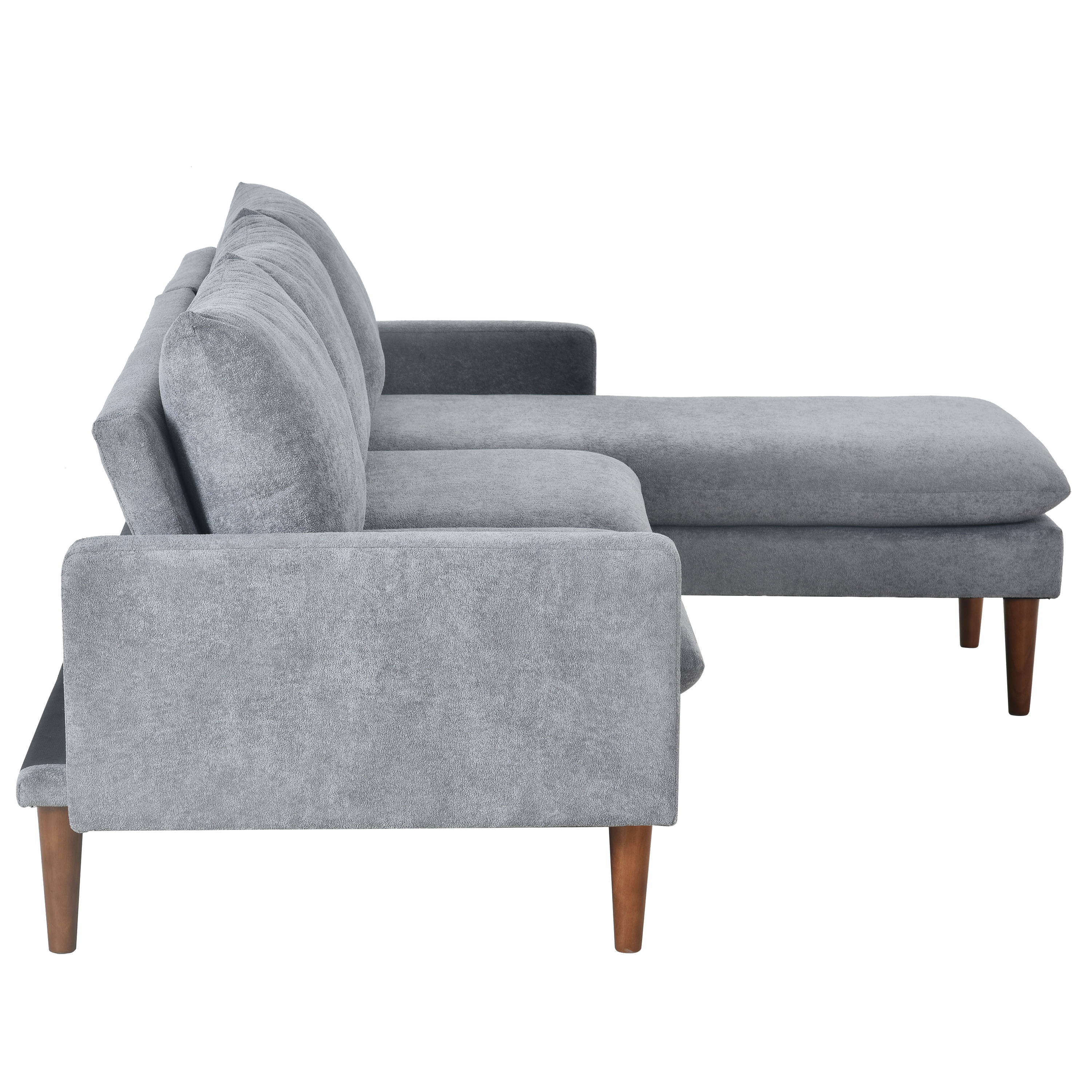 L-Shaped Sofa with Padded Cashmere: Multi-functional Design, Modern Luxury Appearance - Ideal for Living Rooms, Apartments - Easy Assembly & Maintenance,Grey