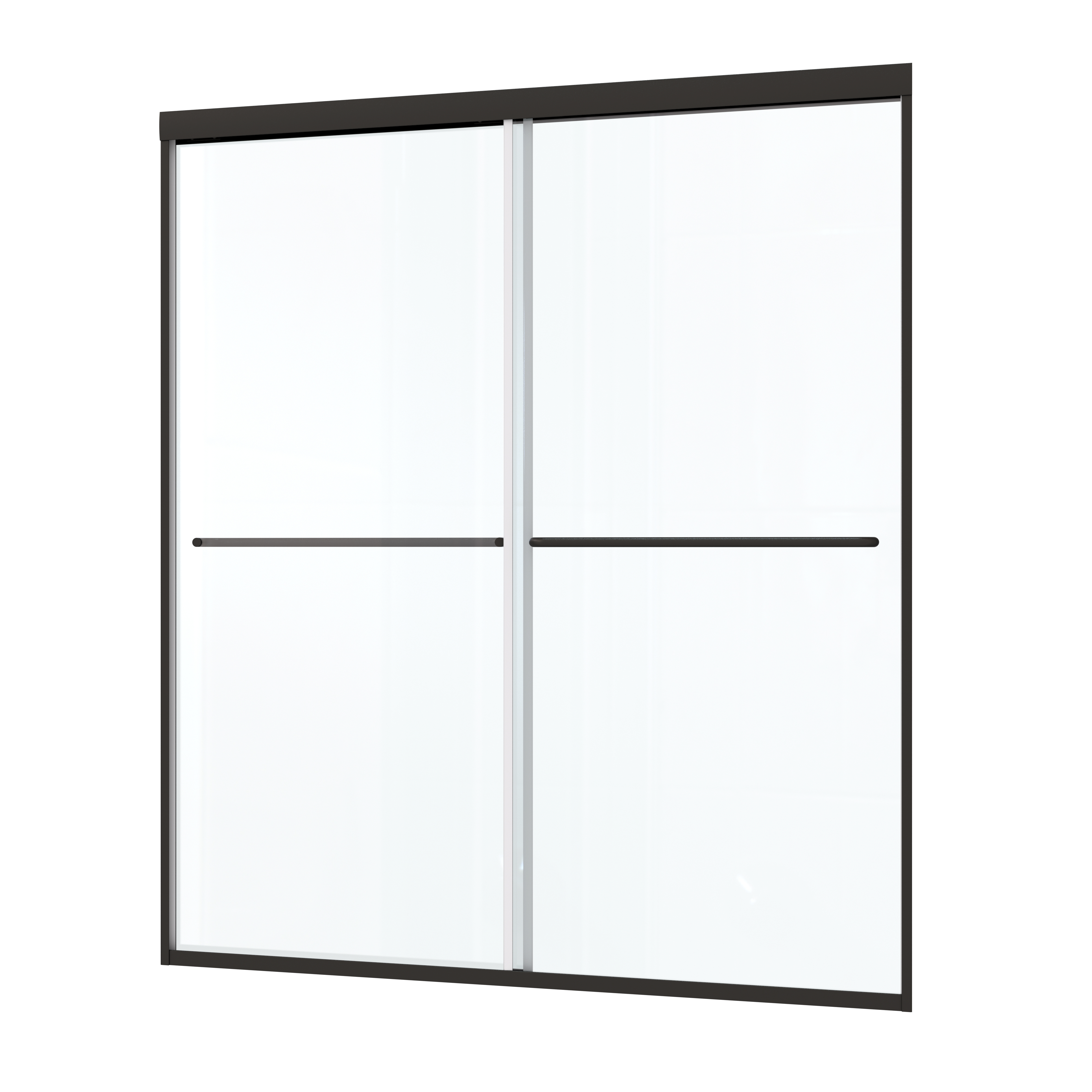 Bypass shower door, sliding door, with 1/4" tempered glass and Matted black finish