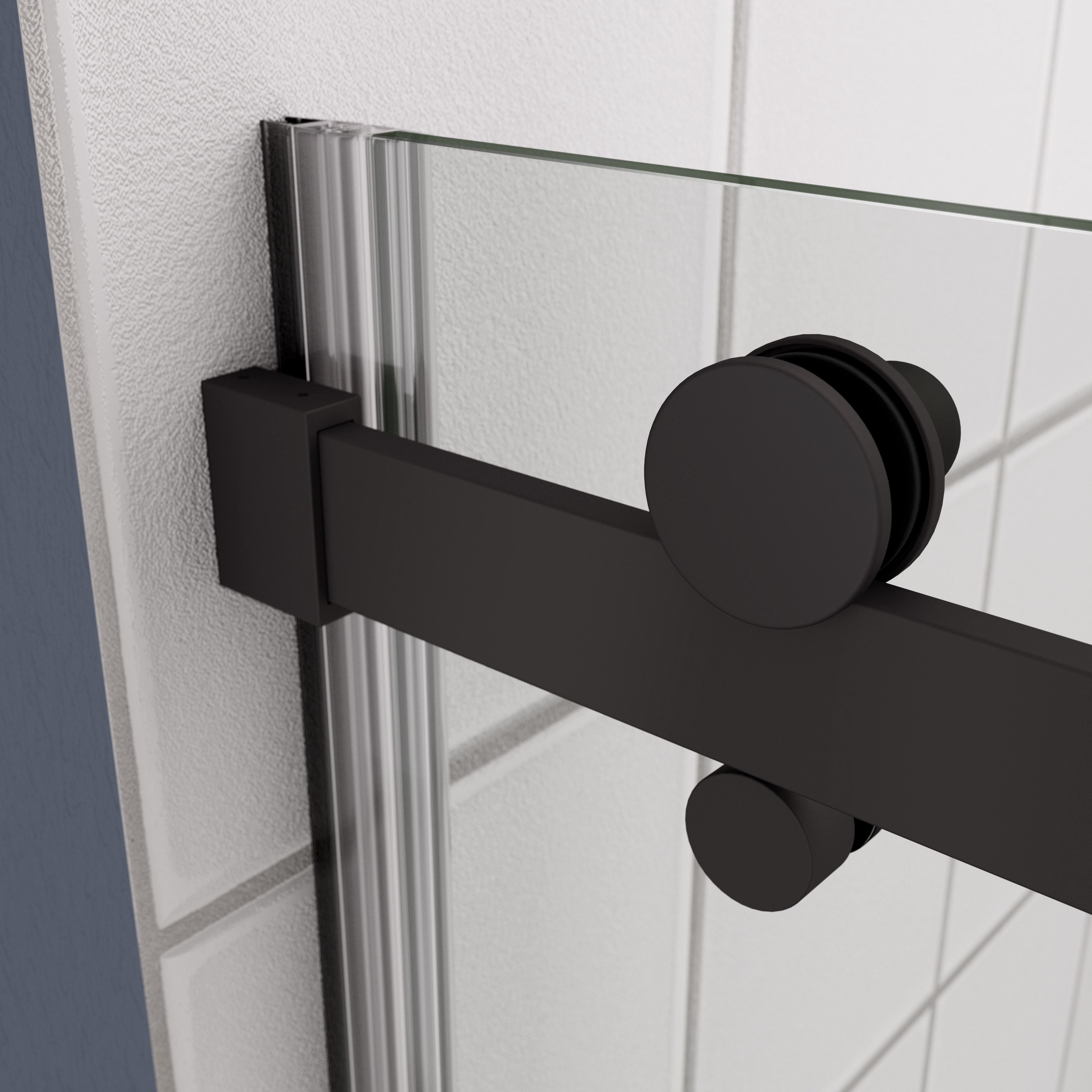 Bathtub shower door, sliding door, with 5/16" tempered glass and Matted black finish 6058