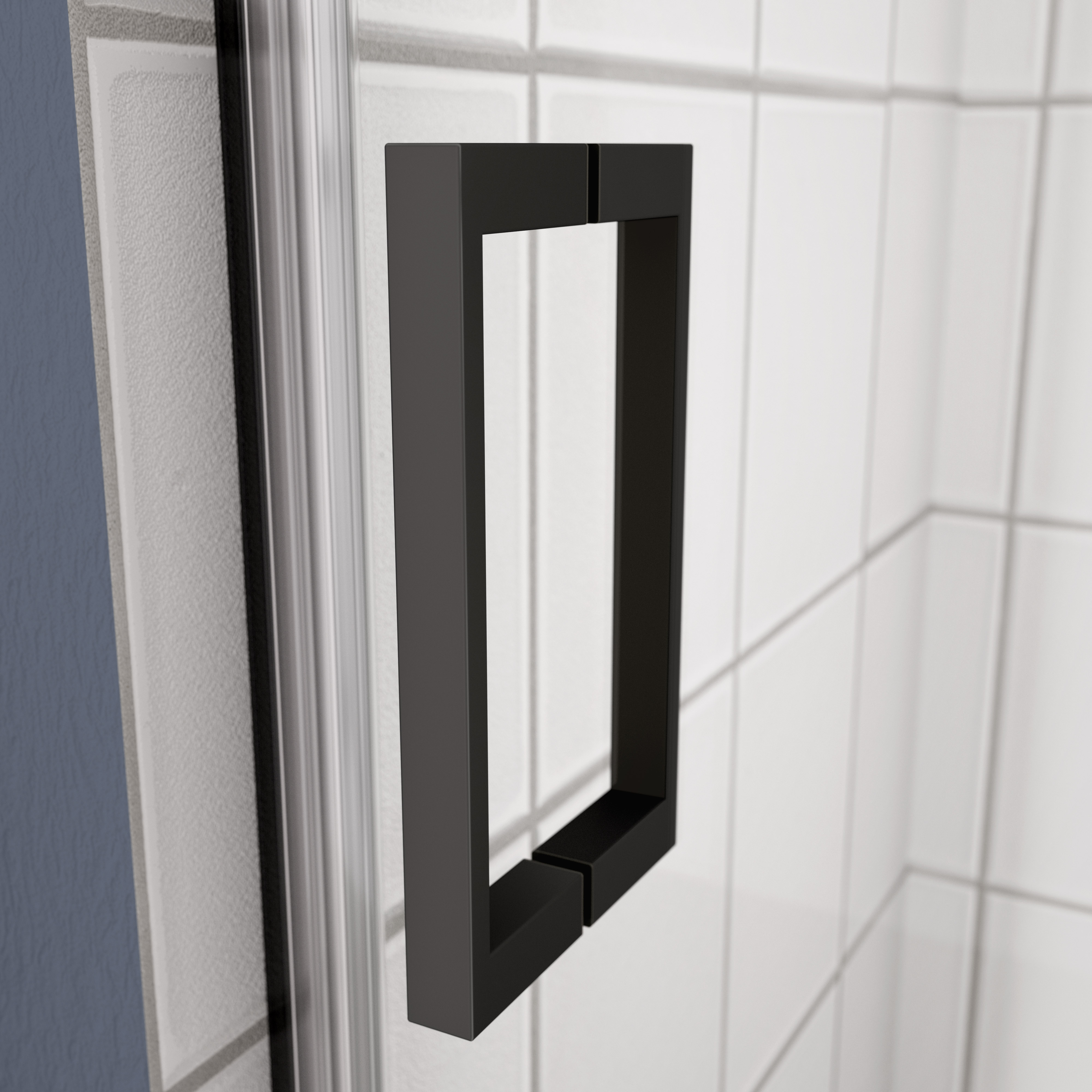 Bathtub shower door, sliding door, with 5/16" tempered glass and Matted black finish 6058