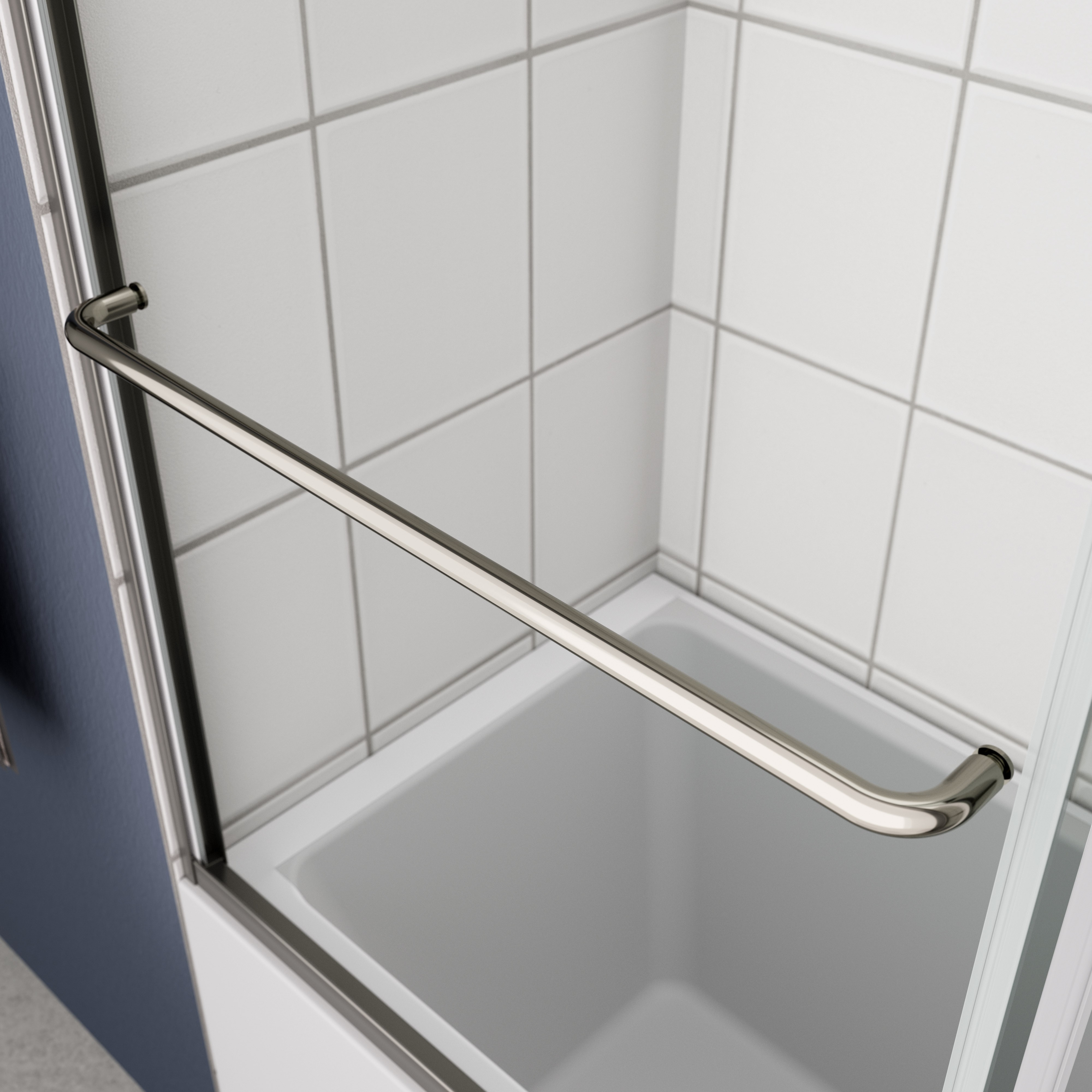 Bathtub Bypass shower door, sliding door, with 1/4" tempered glass and Chrome finish  6058