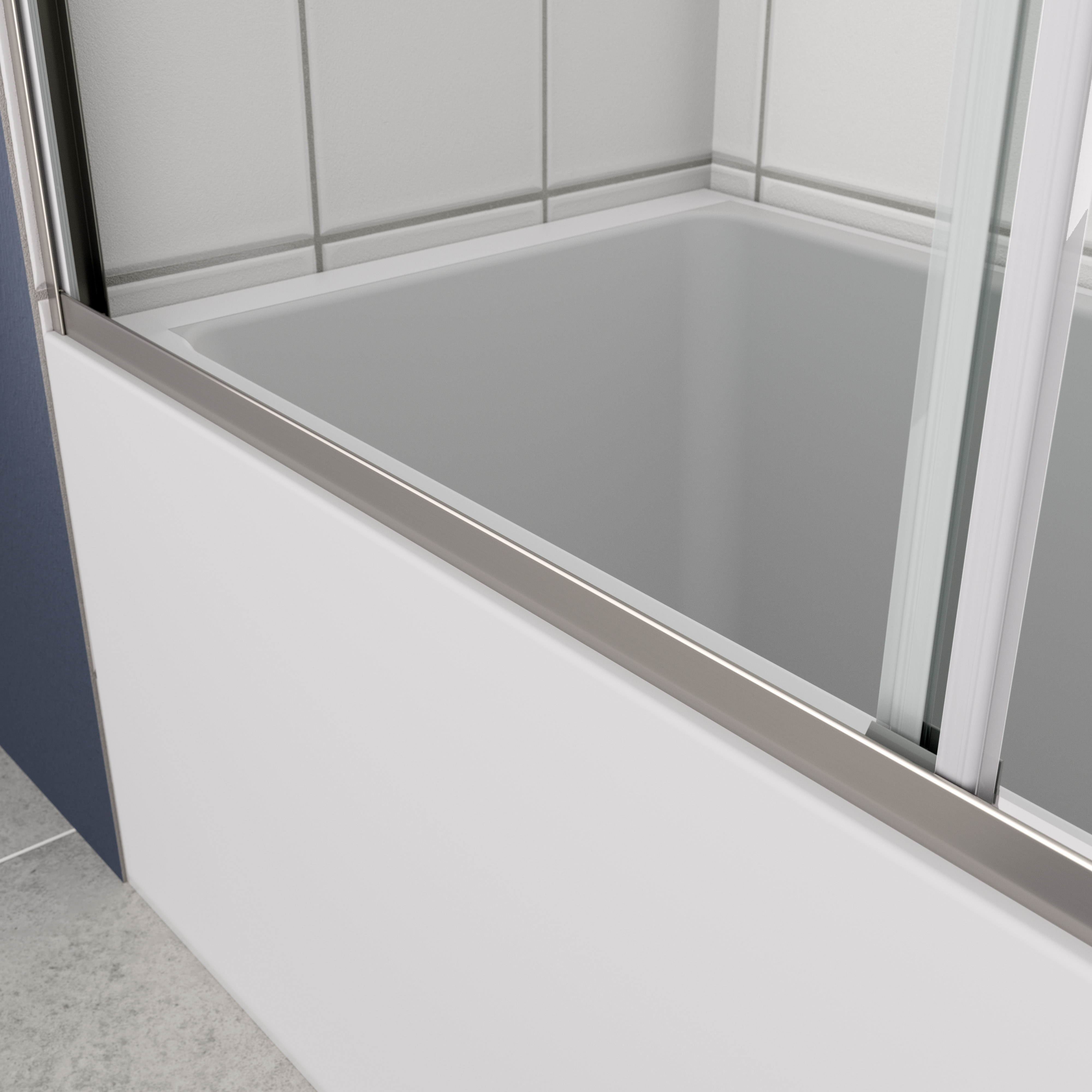 Bathtub Bypass shower door, sliding door, with 1/4" tempered glass and Chrome finish  6058