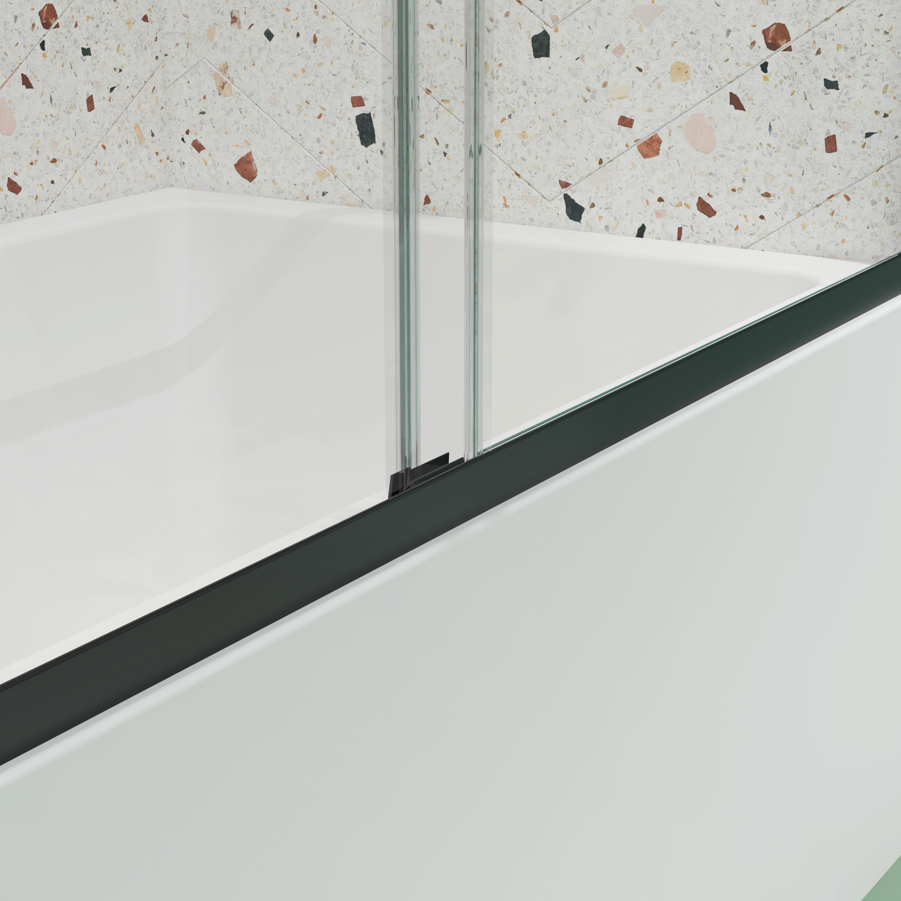 Bypass shower door, sliding door, with 1/4" tempered glass and Matted black finish