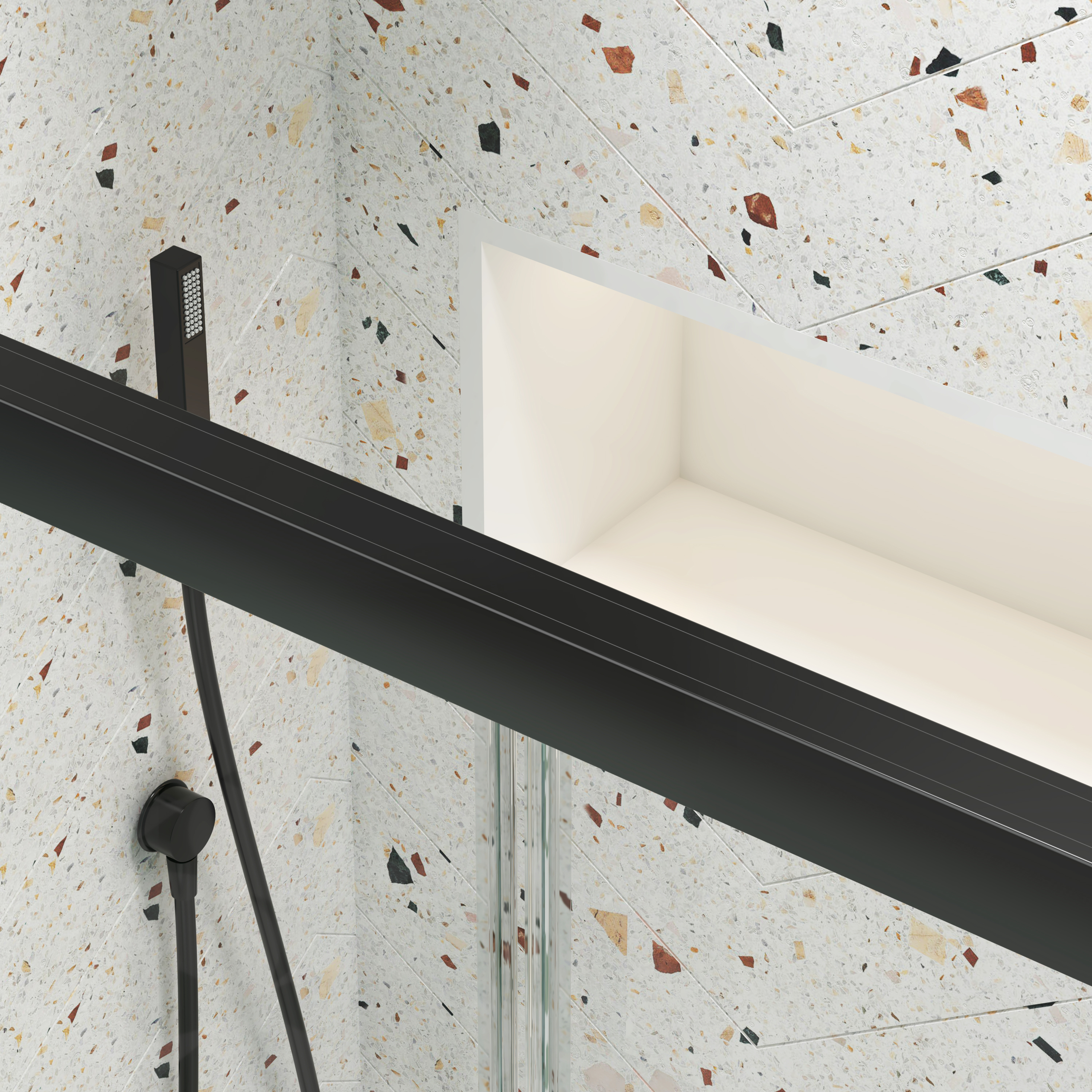 Bathtub Bypass shower door, sliding door, with 1/4" tempered glass and Matted  black finish  6058