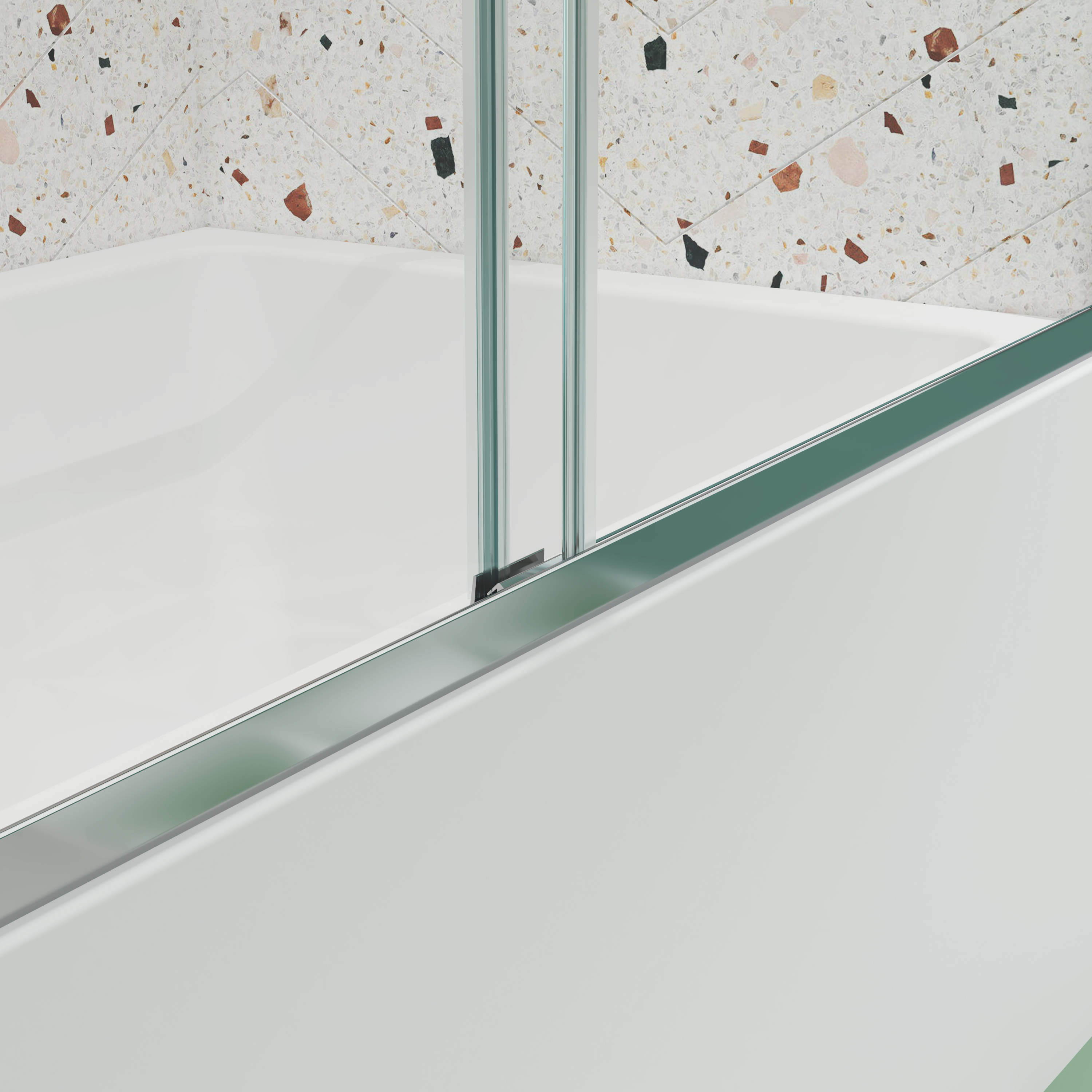 Bathtub Bypass shower door, sliding door, with 1/4" tempered glass and Chrome finish  6058