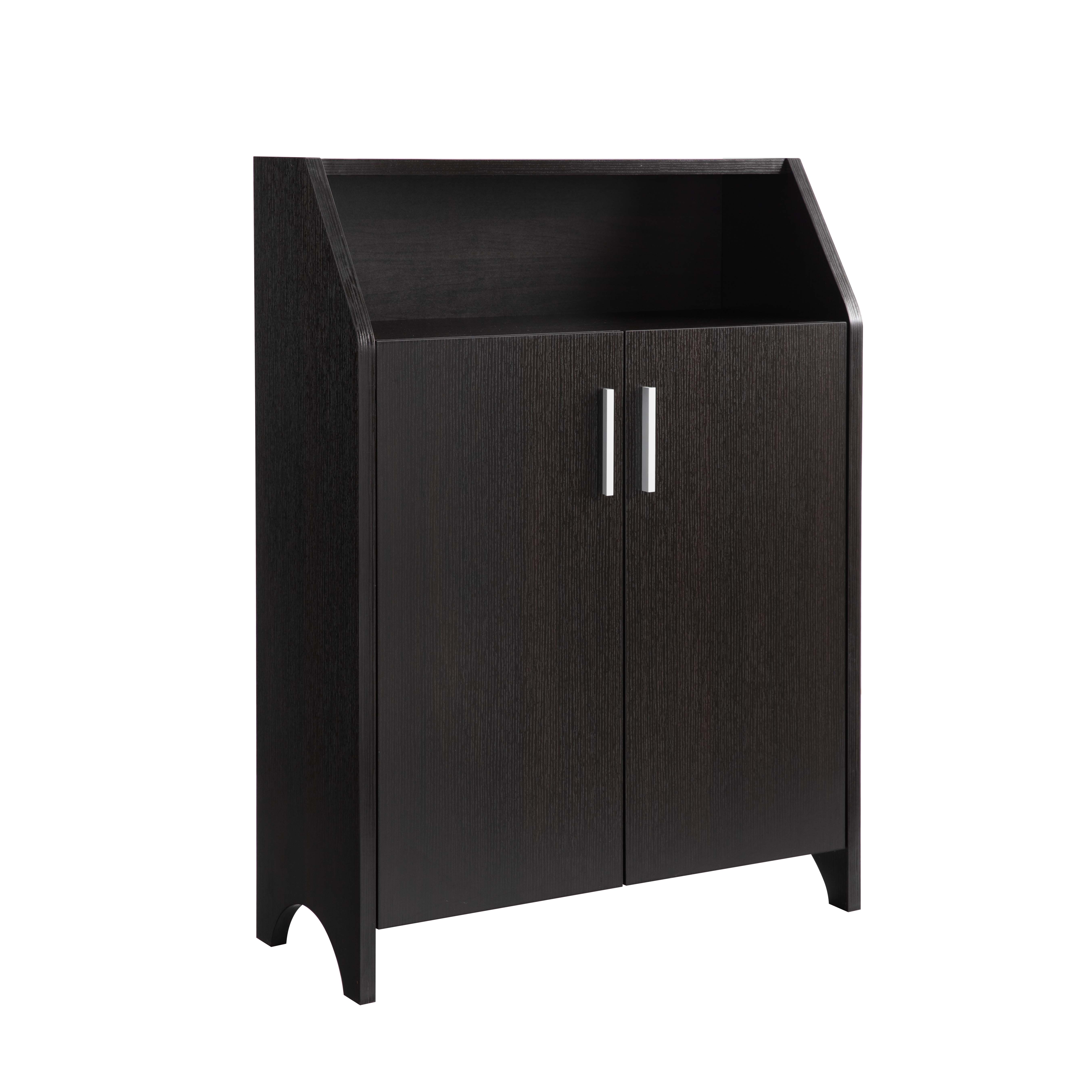 Modern Shoe/Storage Cabinet Two Door with 4 Shelves - Red Cocoa