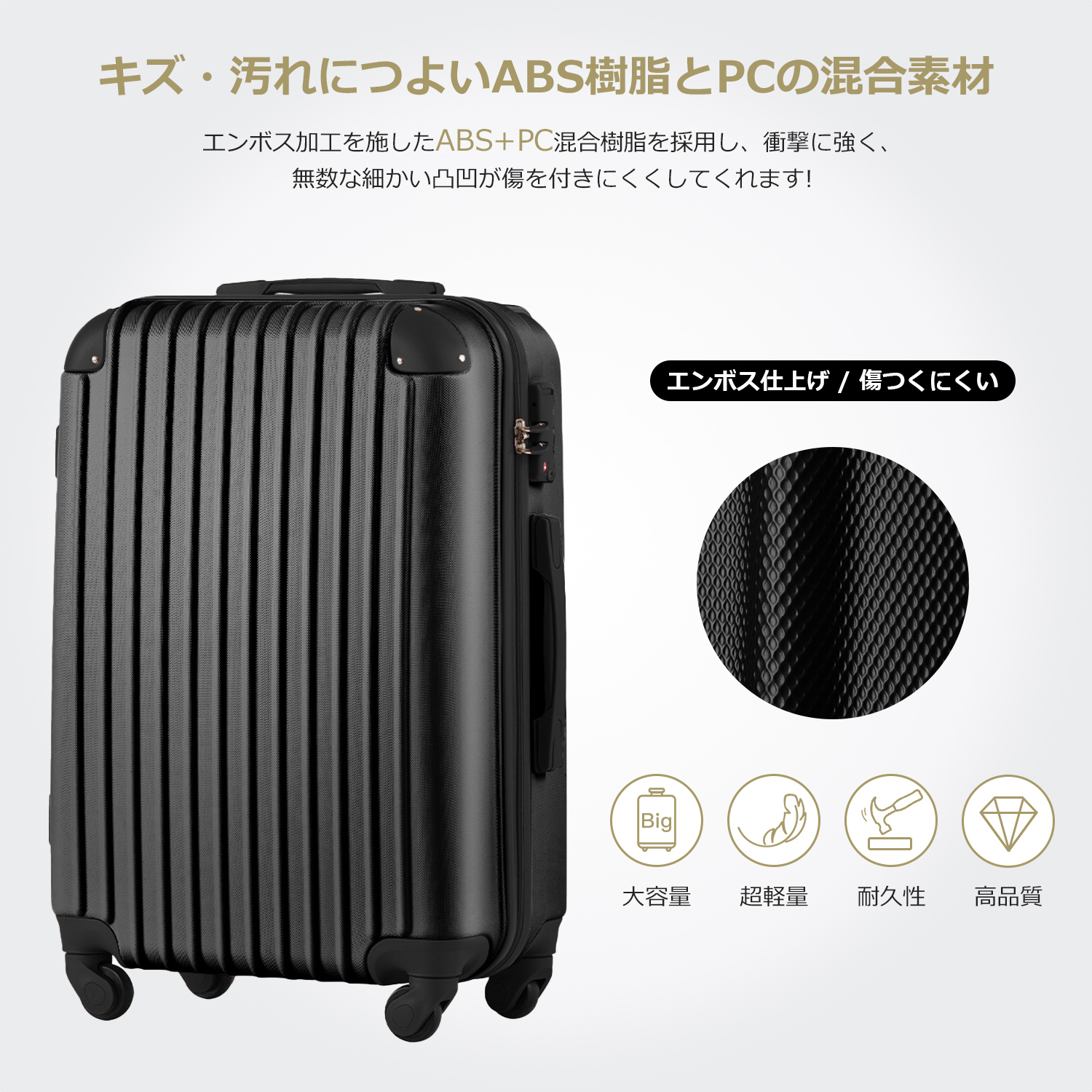 M尺寸行李箱 手提包 登机箱 超轻型 TSA锁装置 4天-7天 中号 PP298908AAA