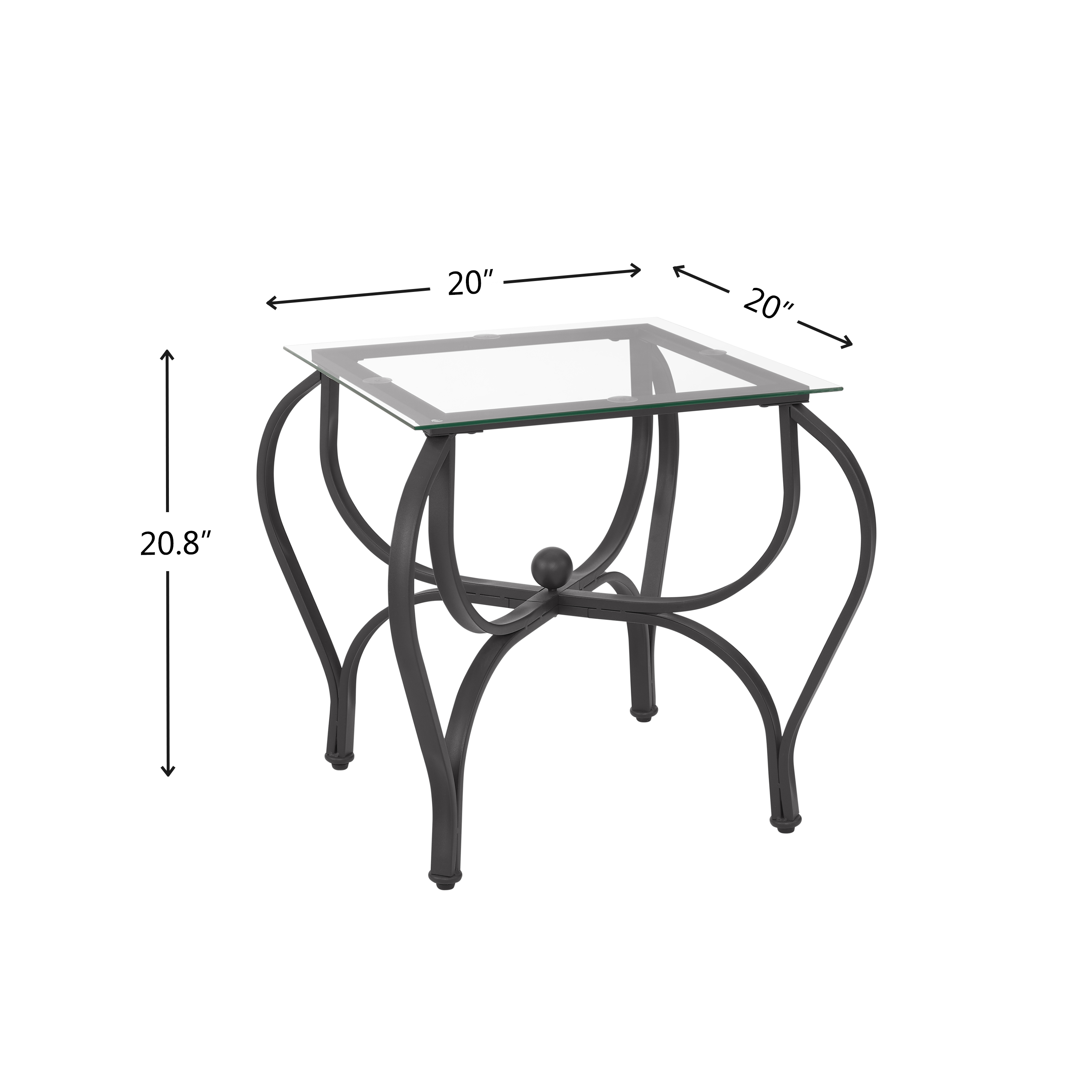 Tempered Glass Surface 3-Piece Coffee Table Set Decor Rectangle Coffee Table with 2 Square End Side Table Unique Design Coffee Table with Sturdy Construction for Living Room (Rustic Black)