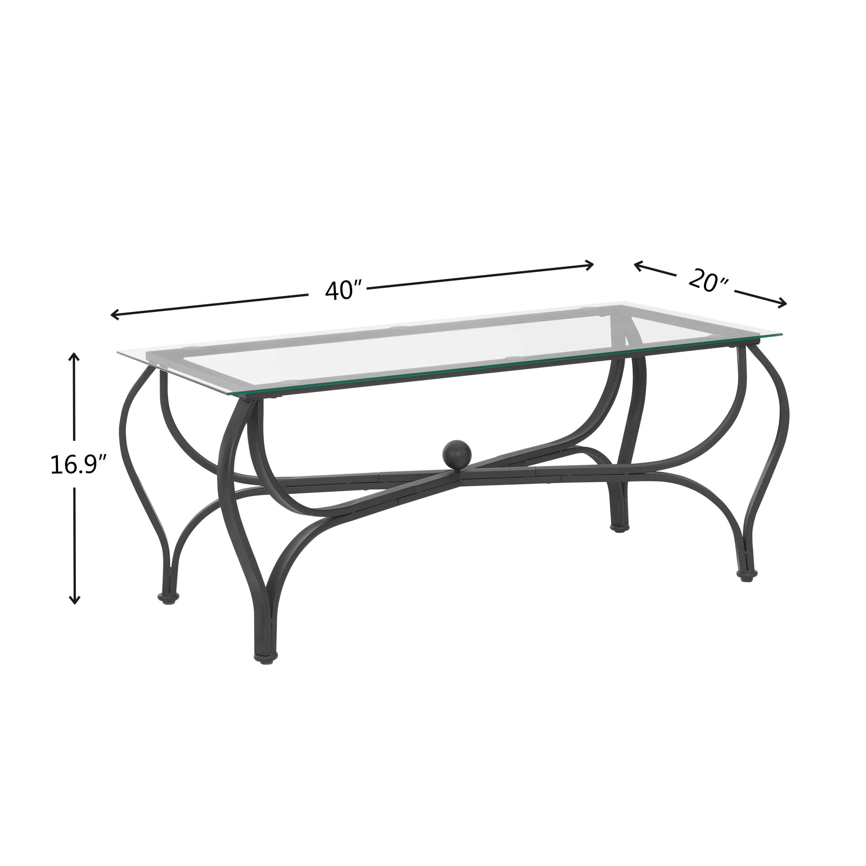 Tempered Glass Surface 3-Piece Coffee Table Set Decor Rectangle Coffee Table with 2 Square End Side Table Unique Design Coffee Table with Sturdy Construction for Living Room (Rustic Black)