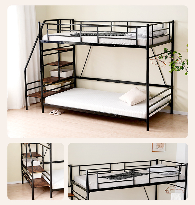 S Loft Bed with Stairs S Pipe Bed Single with Outlet Storage Steel Seismic Single Pipe Bed Pipe Bed Frame Only [S Single] SA322203AAA