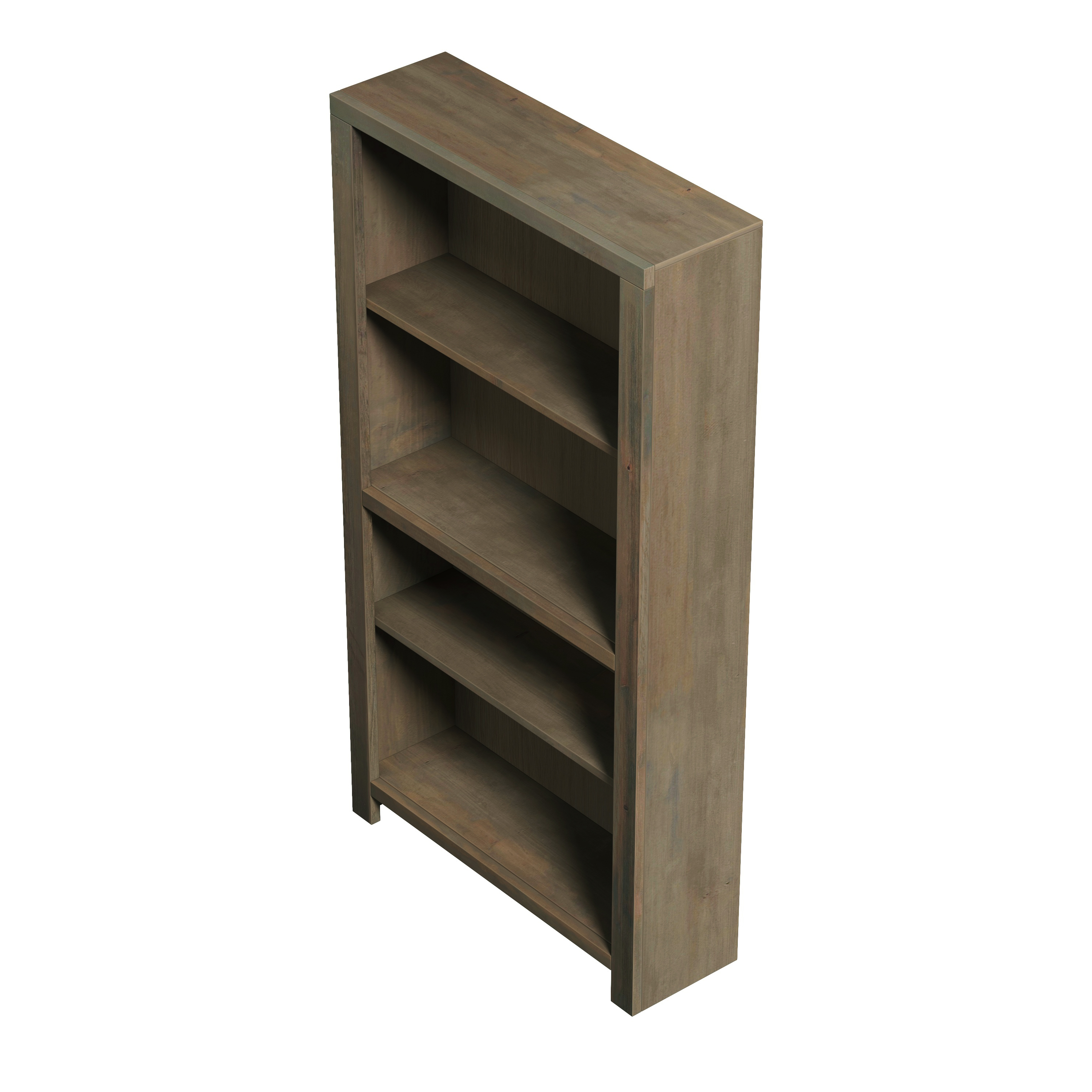 Bridgevine Home Joshua Creek 60 inch high 4-shelf Bookcase, No Assembly Required, Barnwood Finish