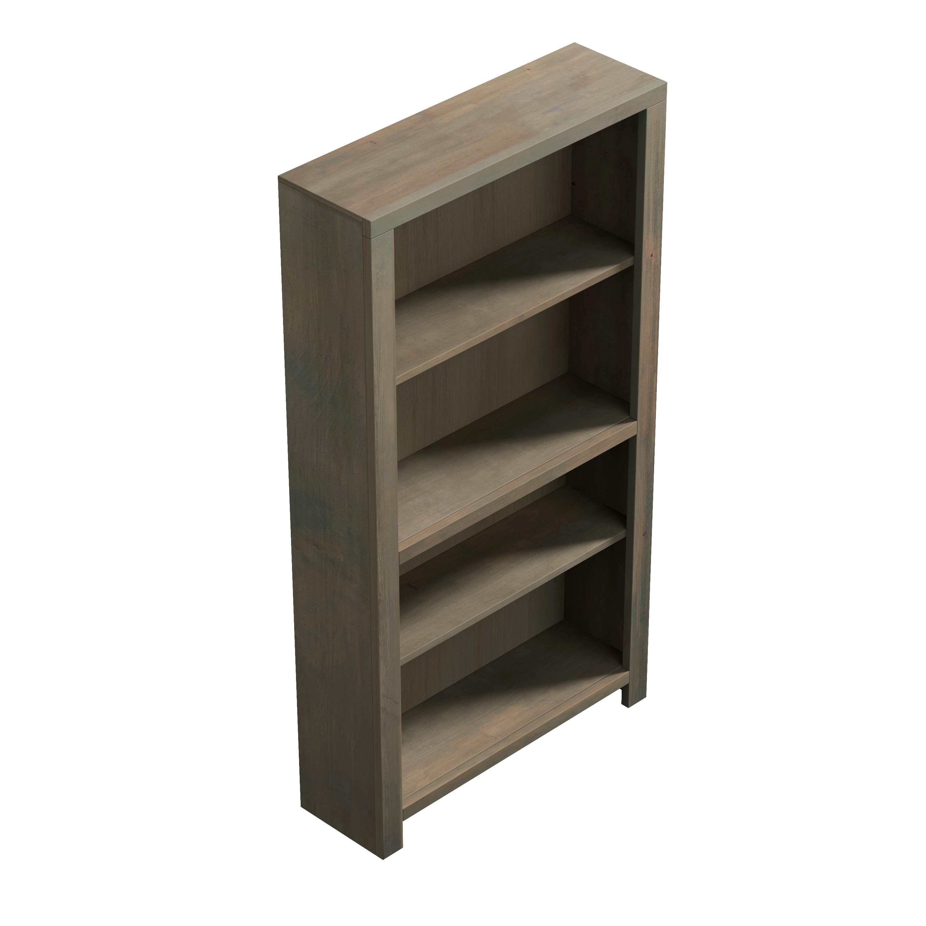 Bridgevine Home Joshua Creek 60 inch high 4-shelf Bookcase, No Assembly Required, Barnwood Finish