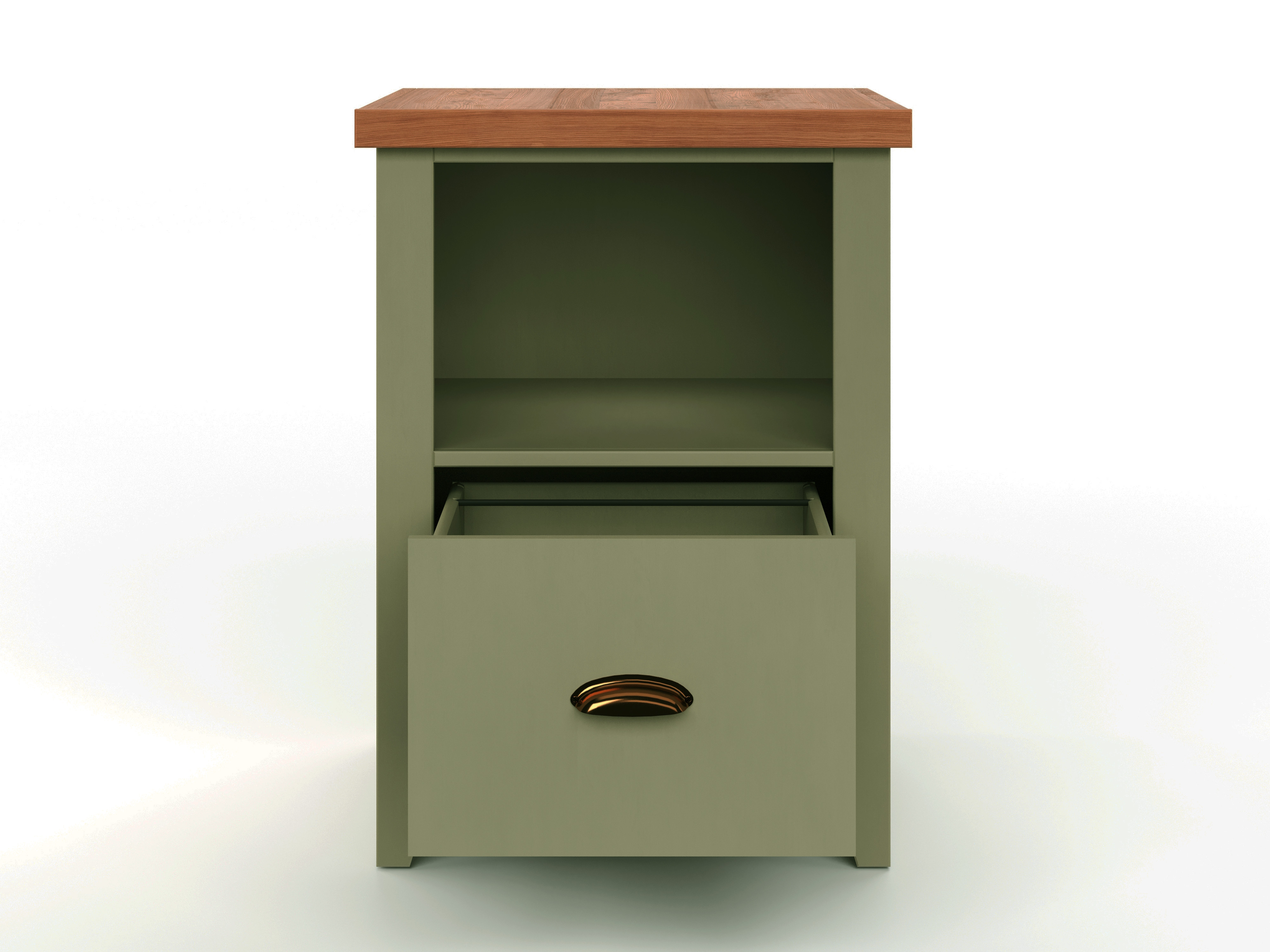 Bridgevine Home Vineyard 22 inch 1-drawer file, No Assembly Required - Sage Green and Fruitwood Finish