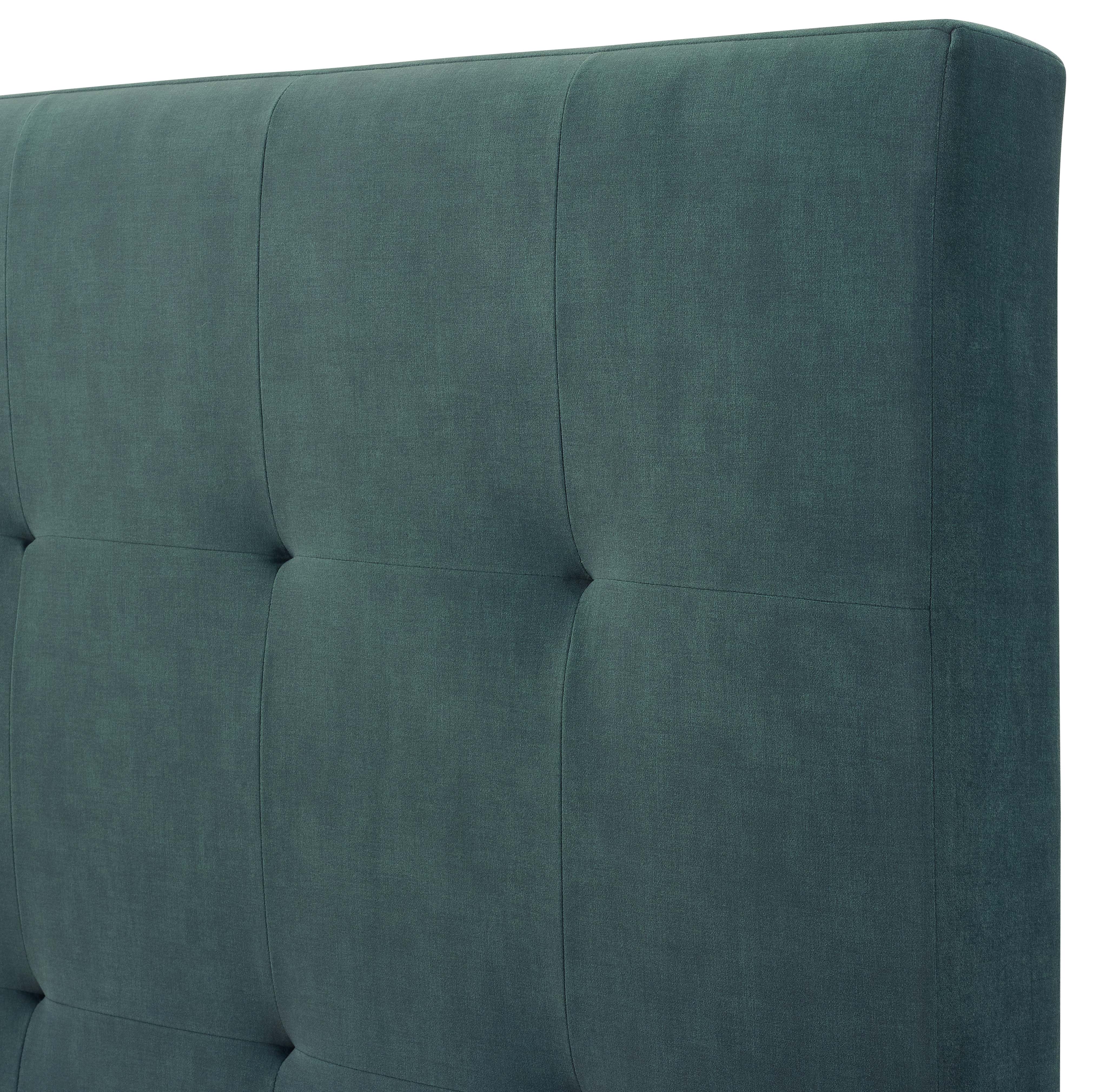 Bridgevine Home King Size Green Velvet Tufted Upholstered Platform Bed