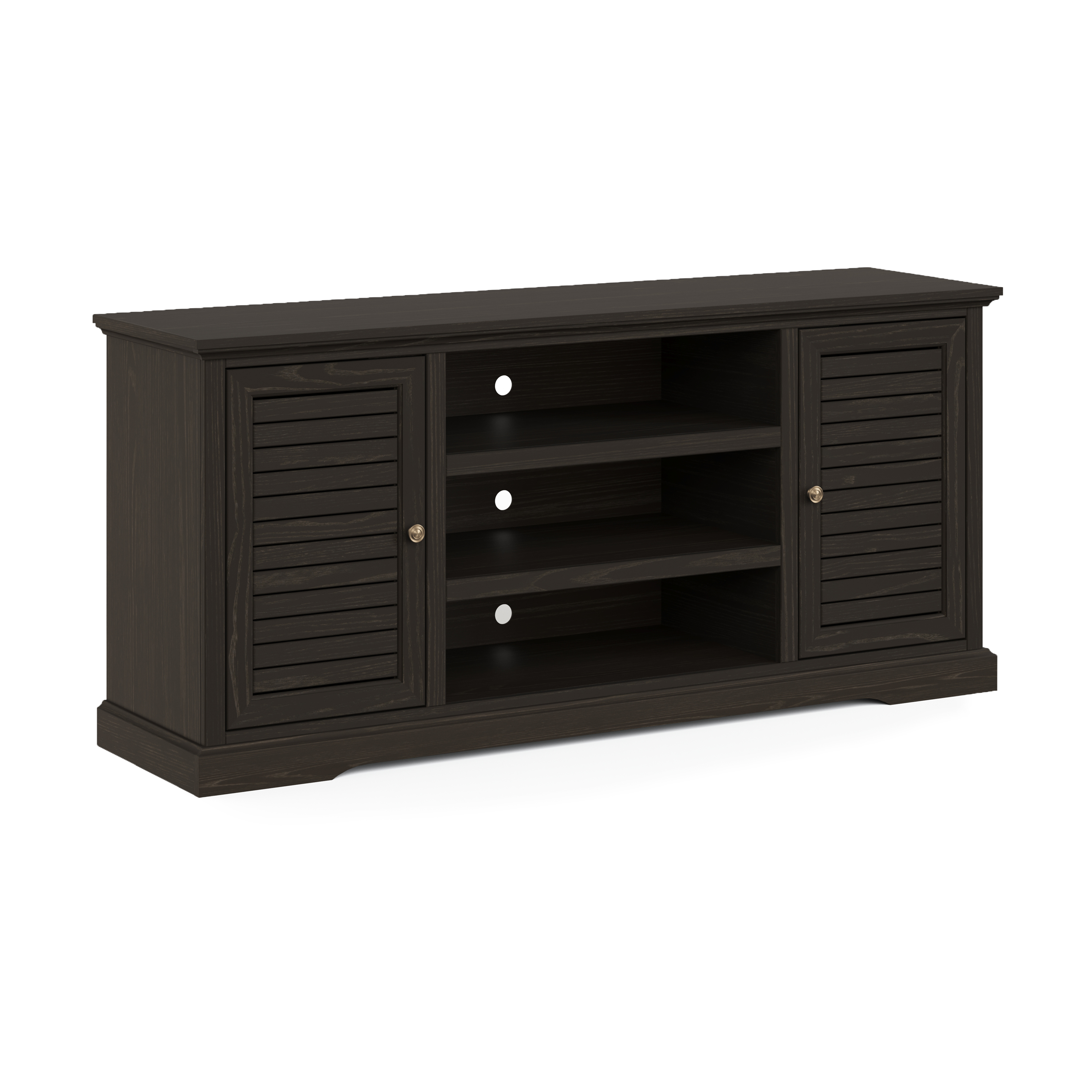 Bridgevine Home Topanga 66 inch TV Stand Console for TVs up to 80 inches, No Assembly Required, Clove finish