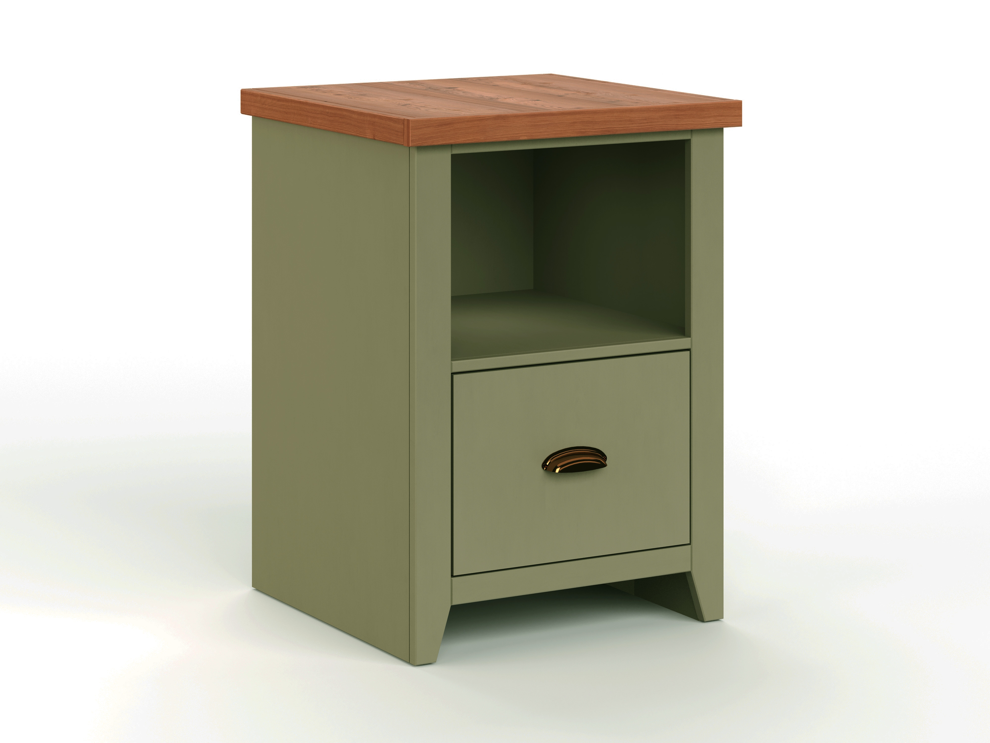 Bridgevine Home Vineyard 22 inch 1-drawer file, No Assembly Required - Sage Green and Fruitwood Finish