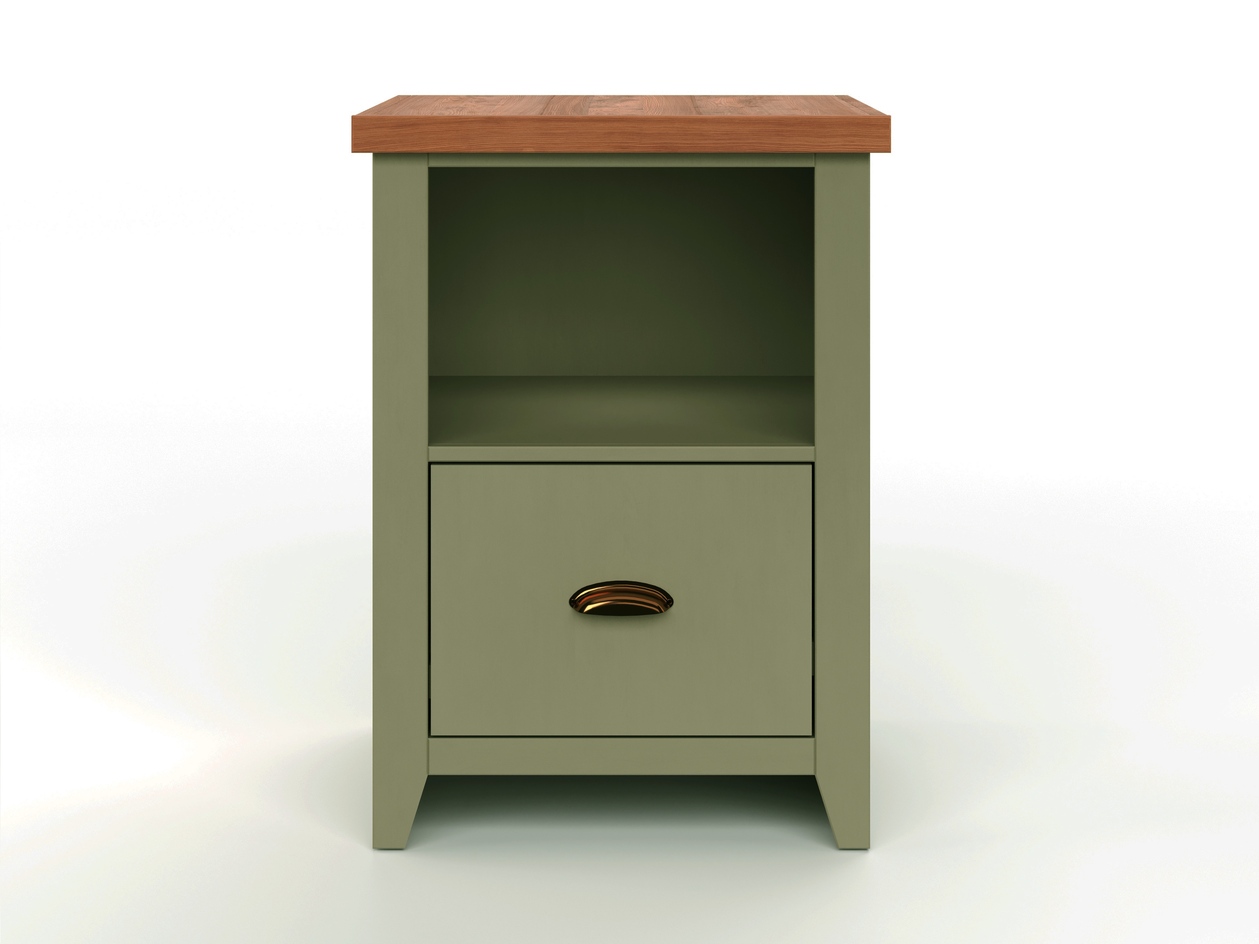 Bridgevine Home Vineyard 22 inch 1-drawer file, No Assembly Required - Sage Green and Fruitwood Finish