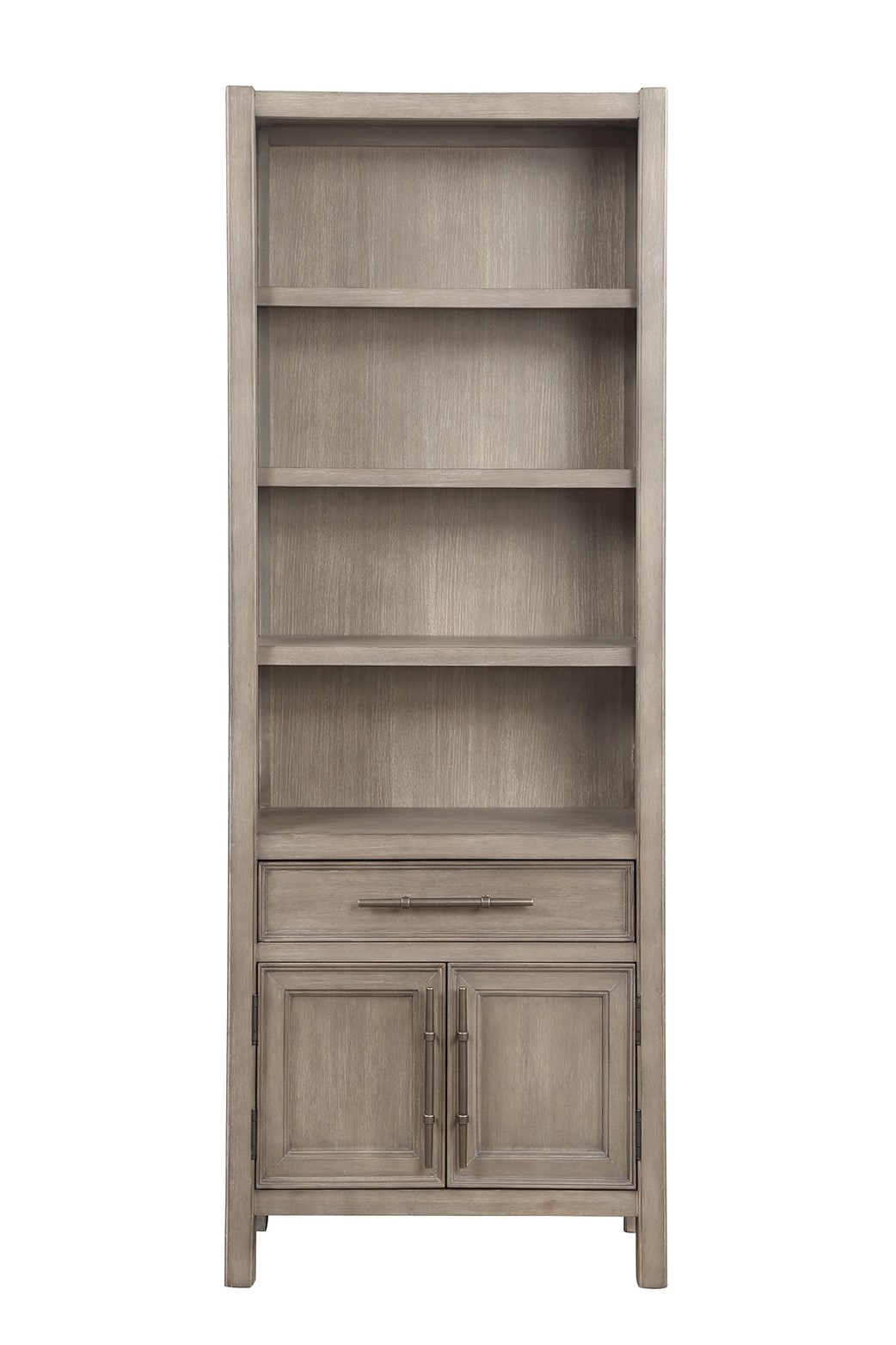 Bridgevine Home Cypress Lane Bookcase Pier Cabinet, No Assembly Required, White Oak Finish