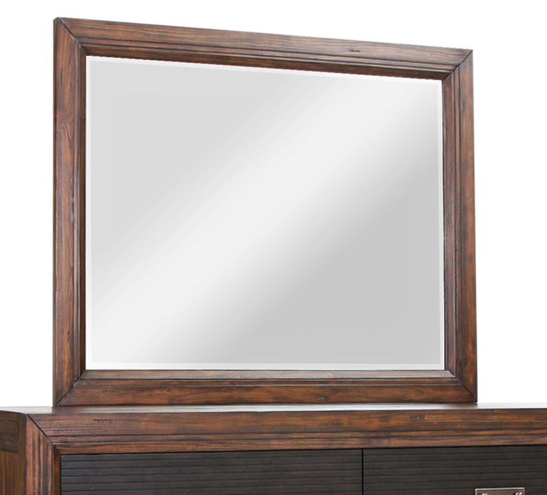 Bridgevine Home Branson Mirror, No Assembly Required, Rustic Buckeye Finish