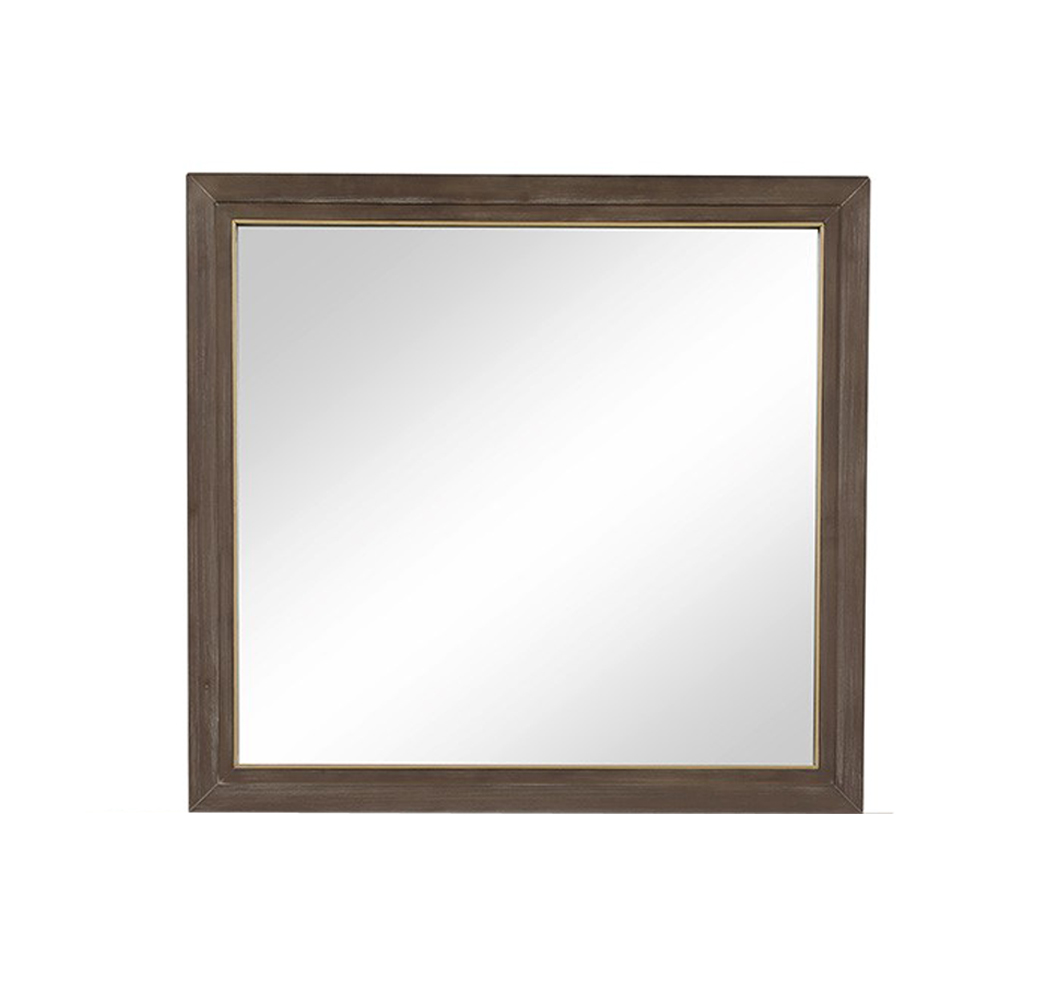 Bridgevine Home Tango Mirror, No Assembly Required, Sandblasted Walnut Finish