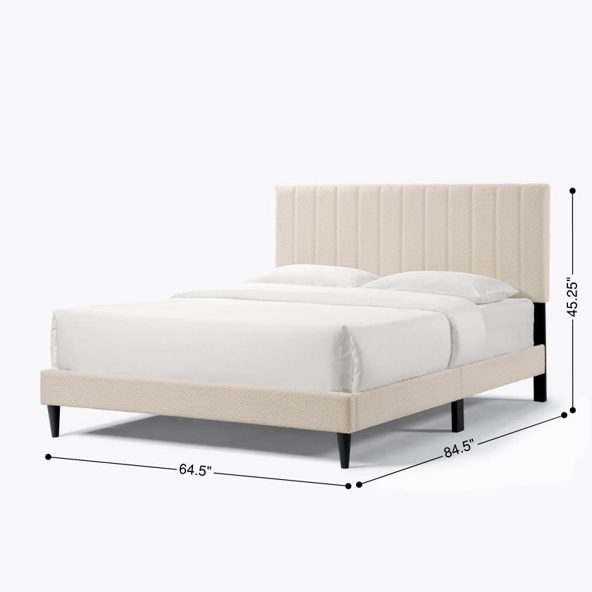 Normsman Dove Tufted Upholstered Platform Bed - Pearl White - Queen