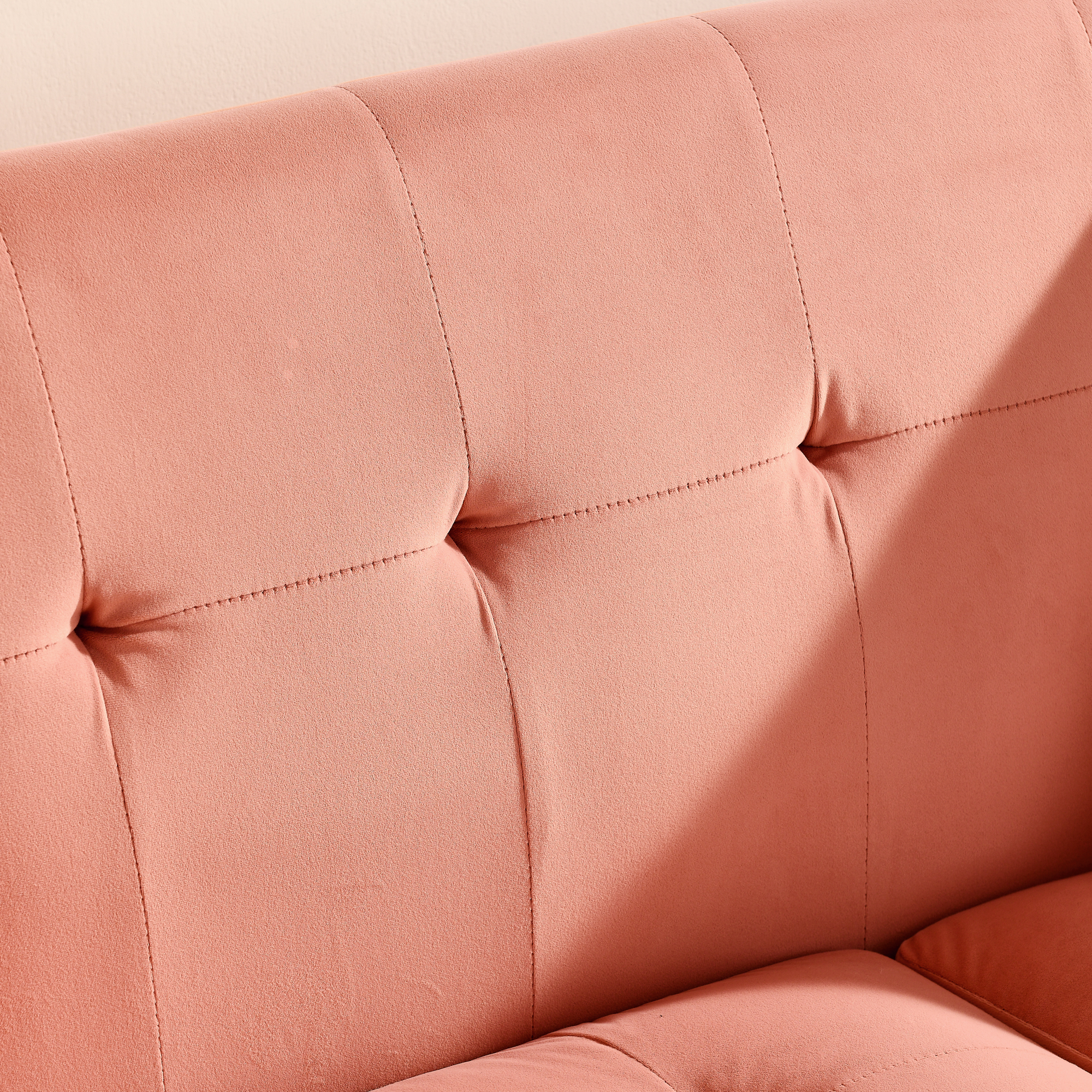 Loveseat Sofa, Mid Century Modern Decor Love Seat Couches for Living Room, Button Tufted Upholstered Small Couch for Bedroom, Solid and Easy to Install Love Seats Furniture,Pink