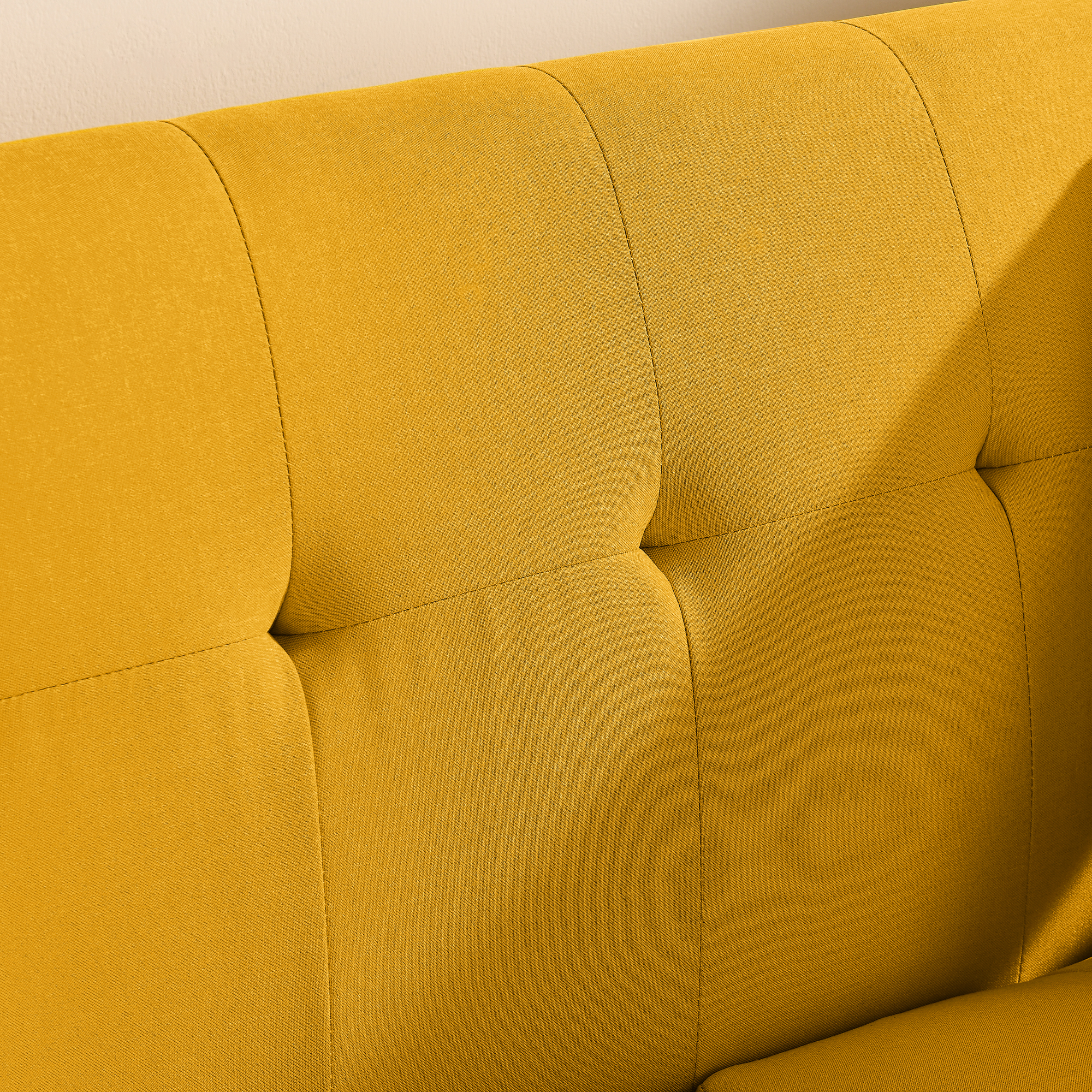 Loveseat Sofa, Mid Century Modern Decor Love Seat Couches for Living Room, Button Tufted Upholstered Small Couch for Bedroom, Solid and Easy to Install Love Seats Furniture, Yellow