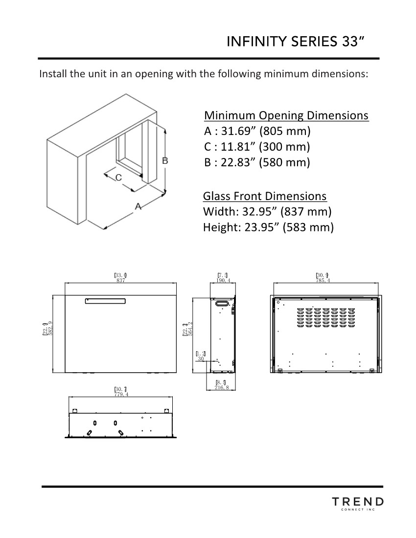 33 inch Fireplace Insert - 3322-LG (Insert Only)