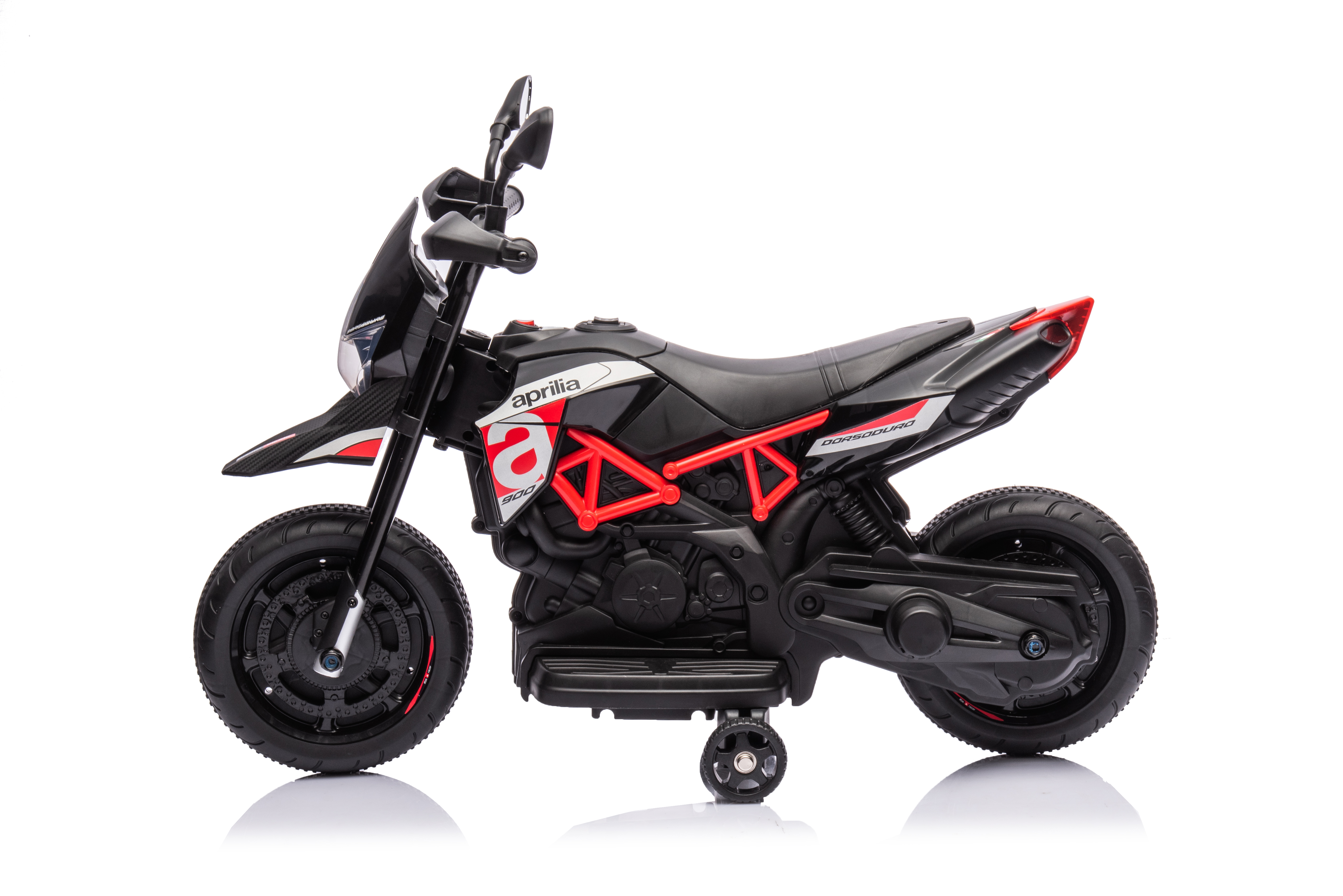 Red, Licensed Aprilia Electric Motorcycle, 6V Kids Motorcycle,  Ride On Toy w/Training Wheels, LED Lights, Sounds & Music, Battery Powered Dirt Bike for Boys & Girls