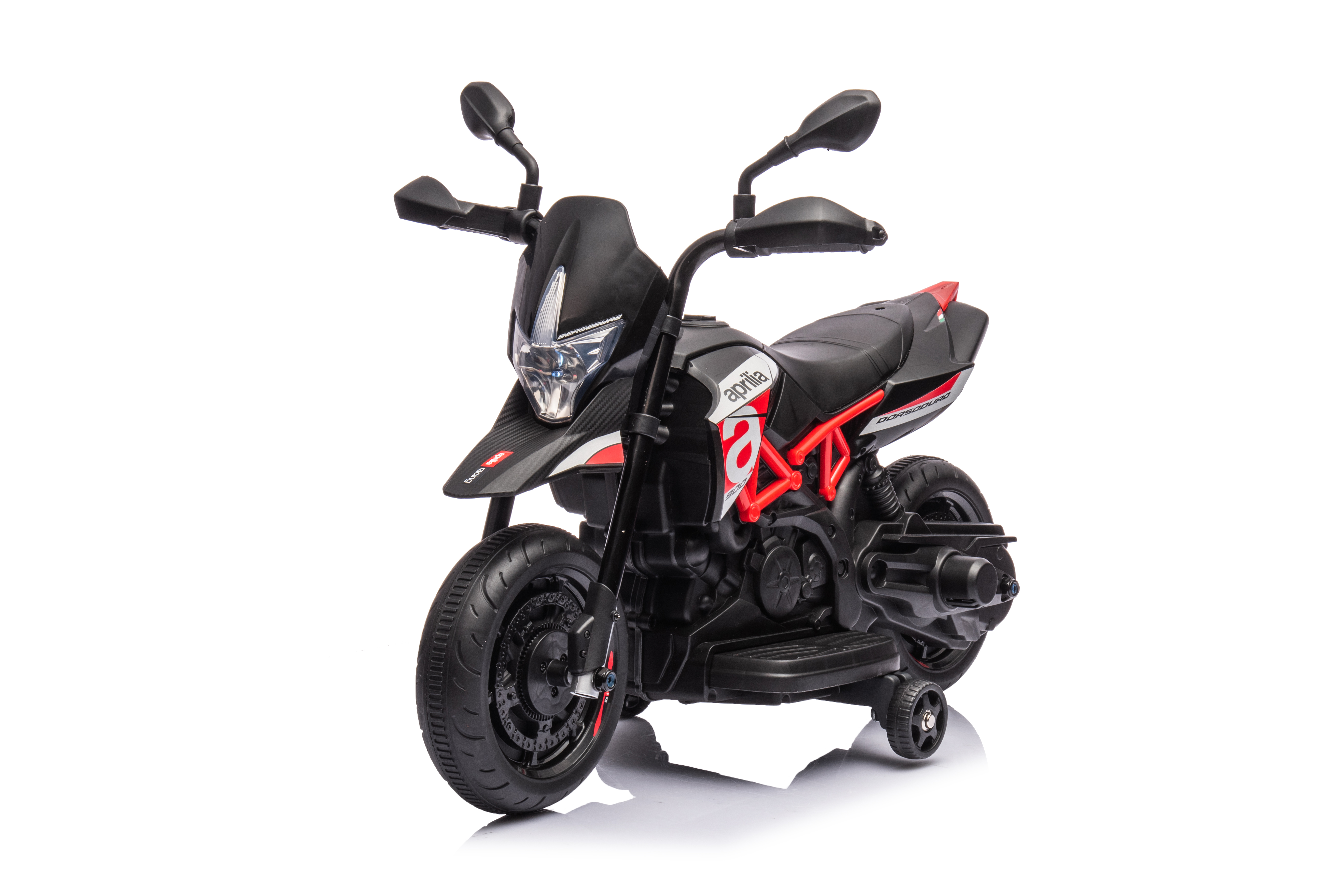 Red, Licensed Aprilia Electric Motorcycle, 6V Kids Motorcycle,  Ride On Toy w/Training Wheels, LED Lights, Sounds & Music, Battery Powered Dirt Bike for Boys & Girls